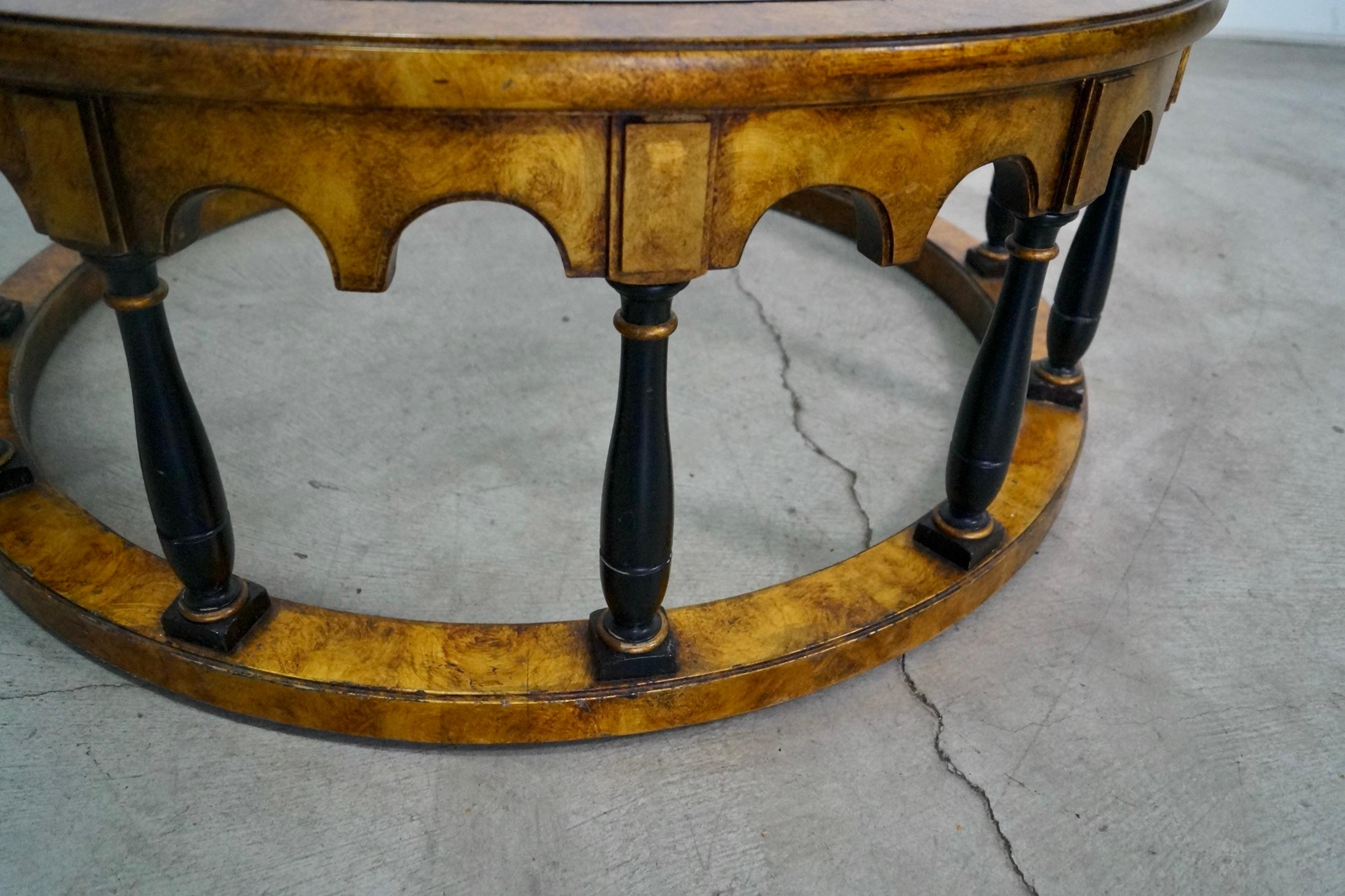 1960's Hollywood Regency Gold Leaf Coffee Table For Sale 9