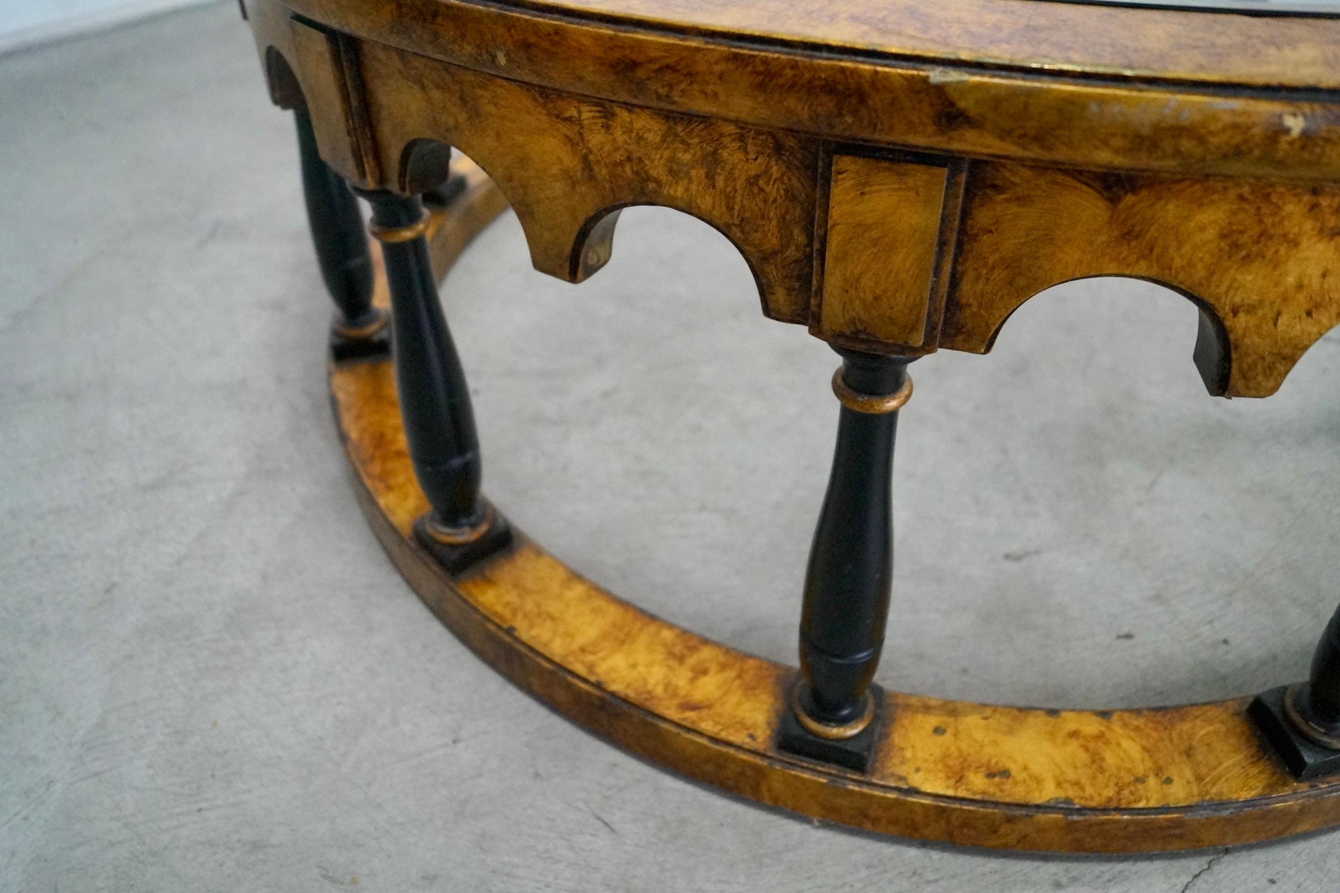 1960's Hollywood Regency Gold Leaf Coffee Table For Sale 14
