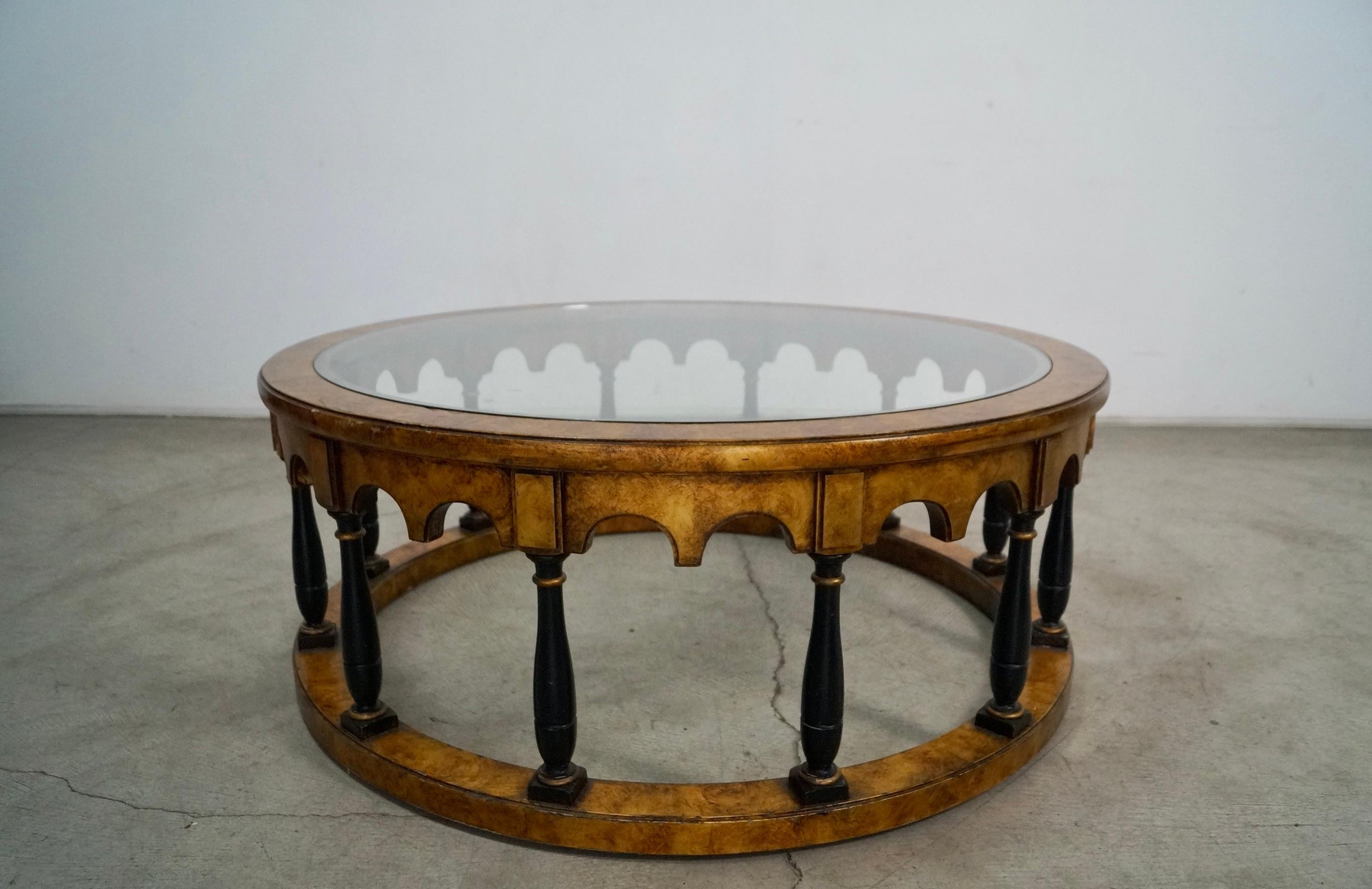 1960's Hollywood Regency Gold Leaf Coffee Table For Sale 1
