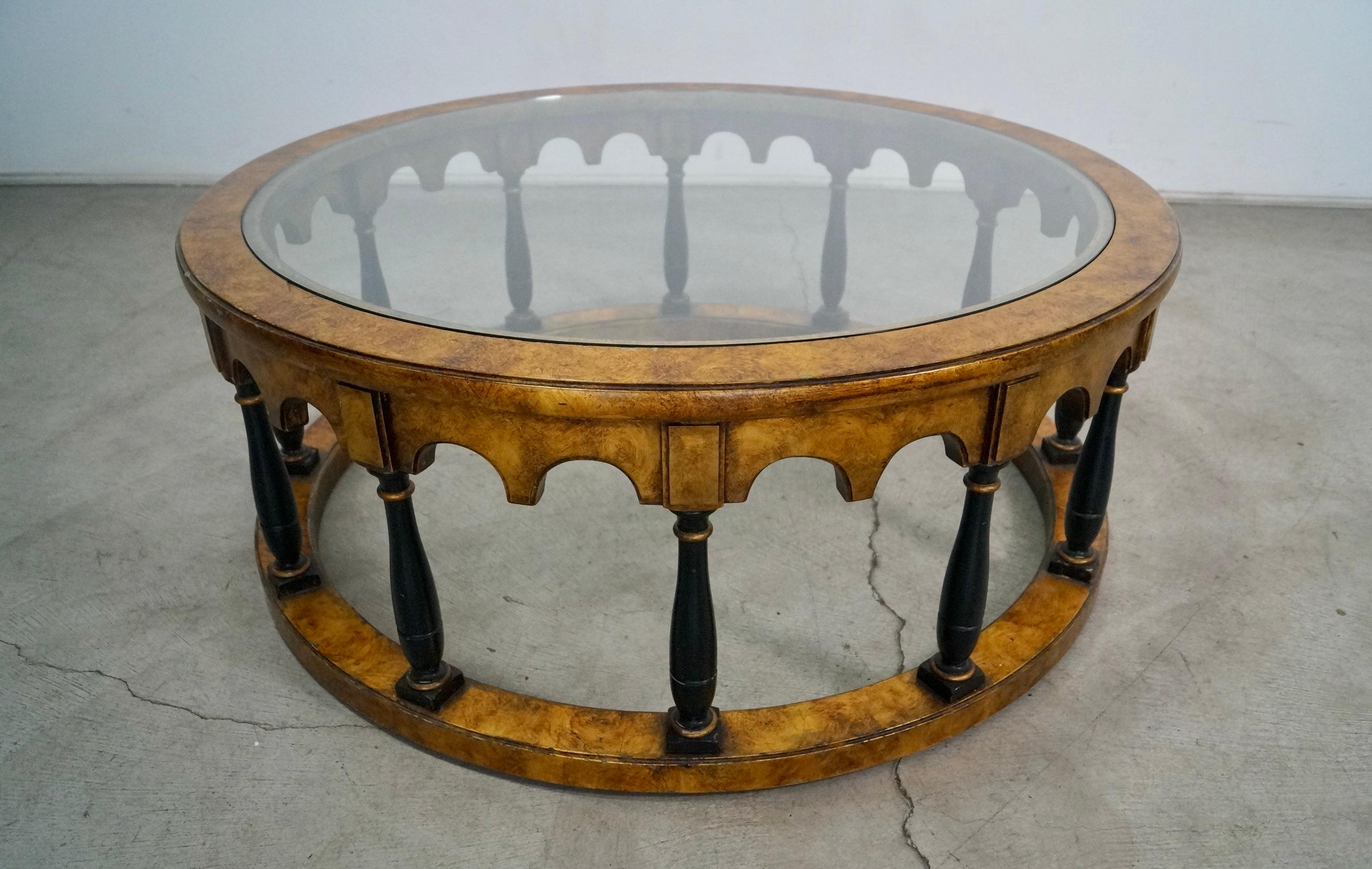 1960's Hollywood Regency Gold Leaf Coffee Table For Sale 2