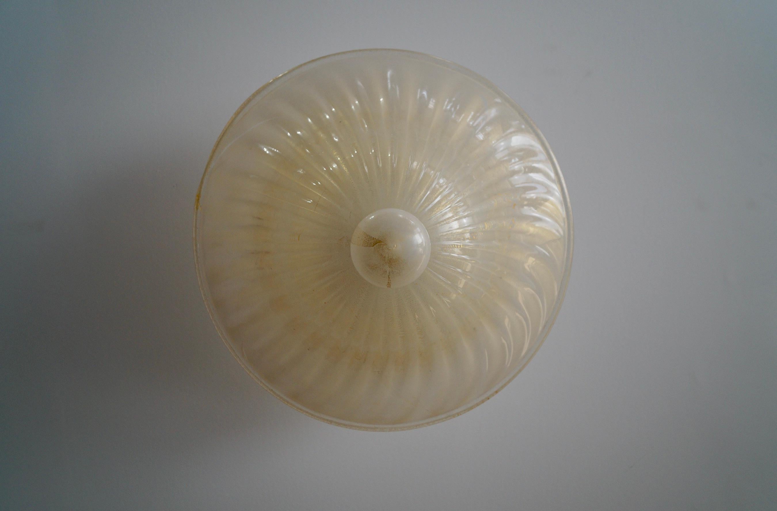 Mid-20th Century 1960s Hollywood Regency Italian Hand Blown Glass Ceiling Light For Sale