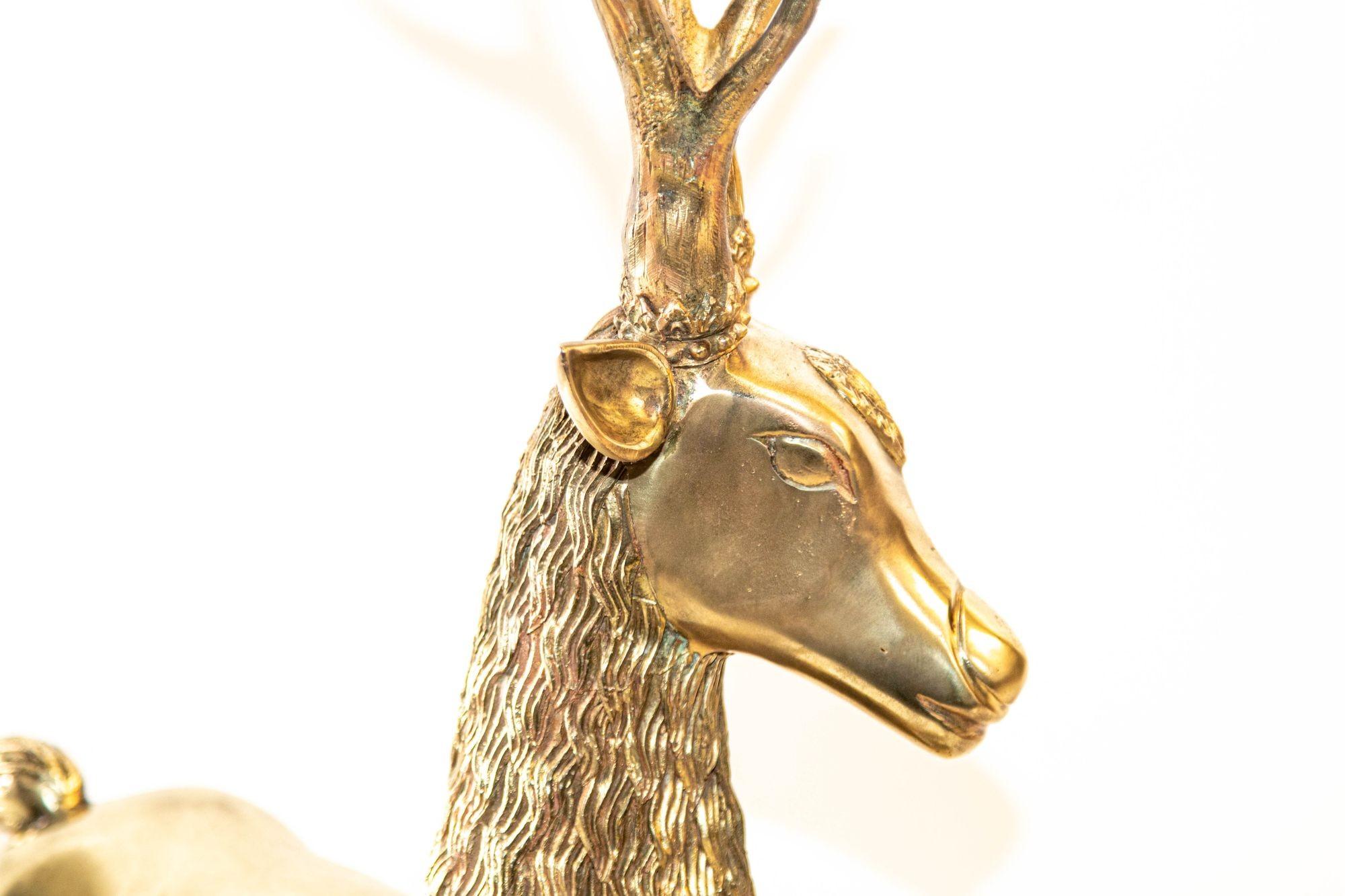 1960s Hollywood Regency Large Brass Deer by Sarreid Ltd, Spain 4