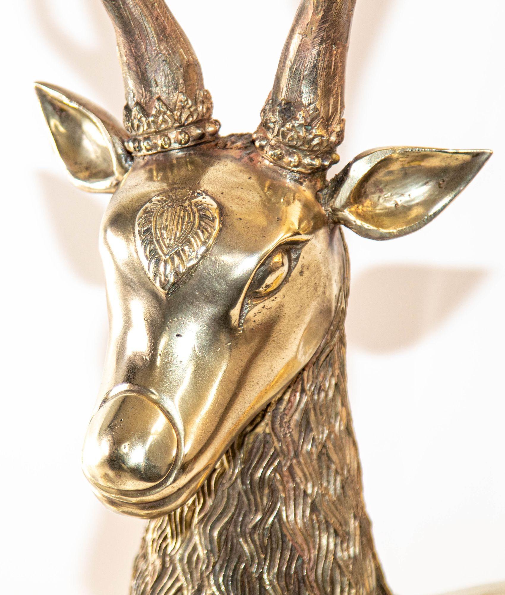 1960s Hollywood Regency Large Brass Deer by Sarreid Ltd, Spain In Good Condition In North Hollywood, CA