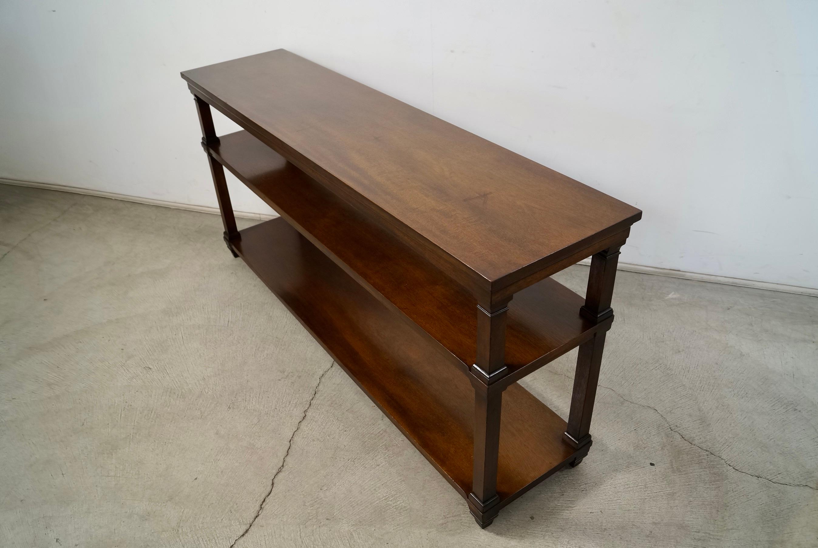 1960's Hollywood Regency Long Walnut Bookshelf / Shelf 5