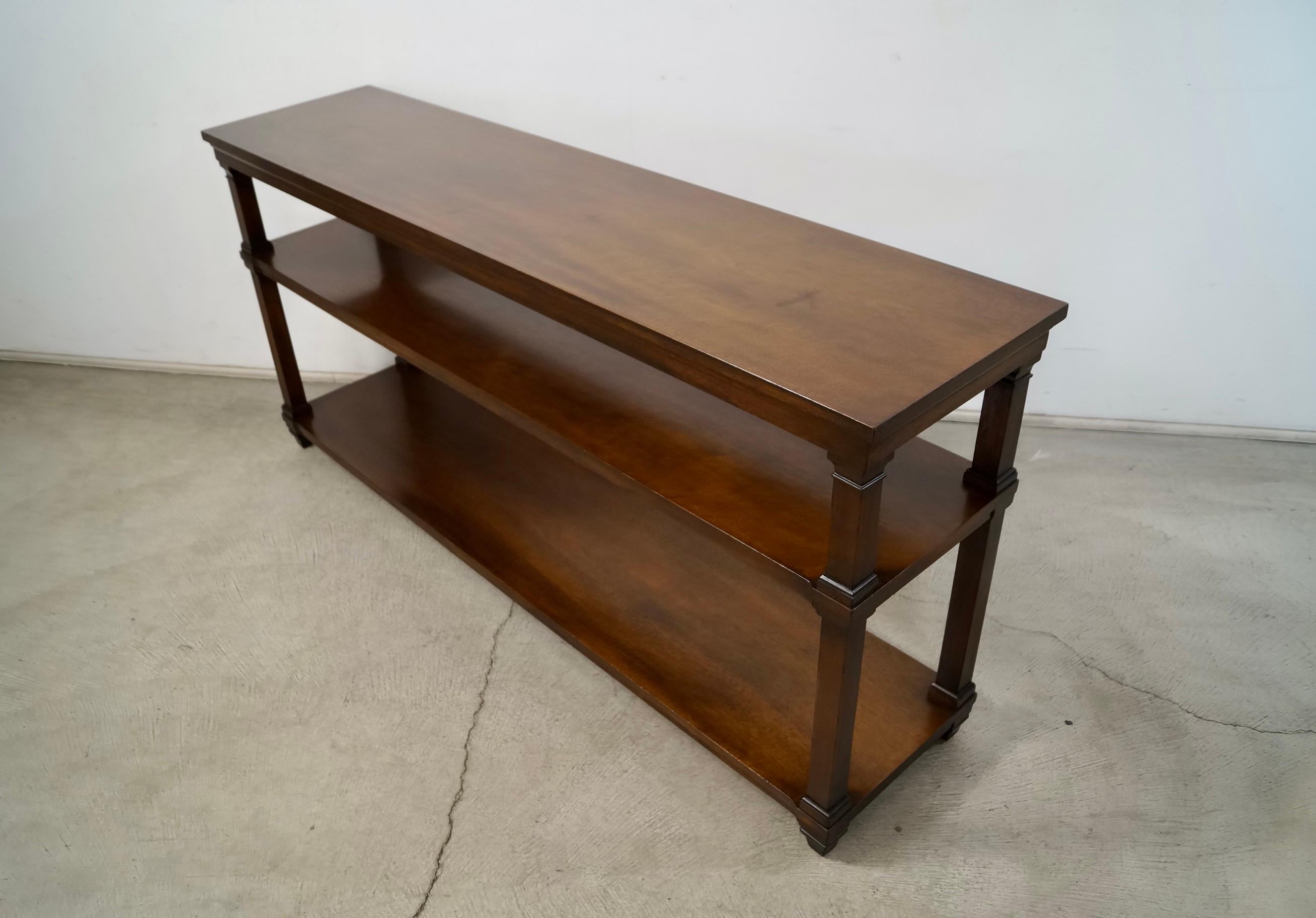 1960's Hollywood Regency Long Walnut Bookshelf / Shelf 8