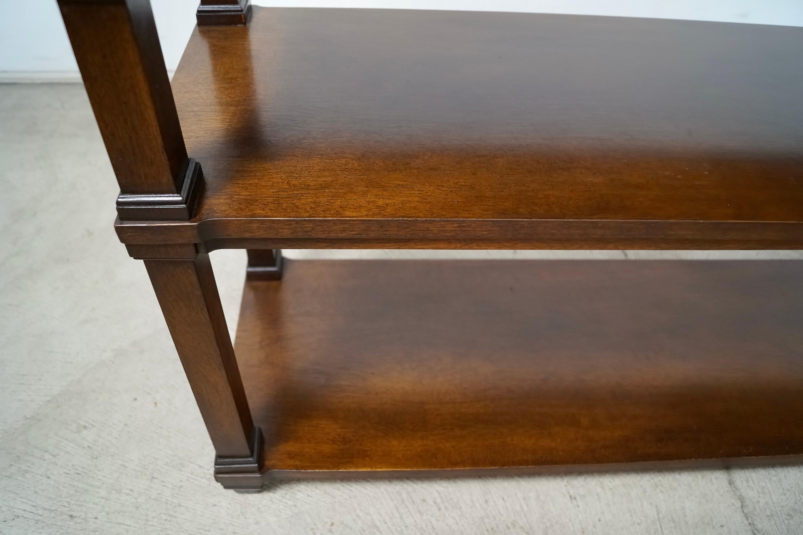 1960's Hollywood Regency Long Walnut Bookshelf / Shelf 11