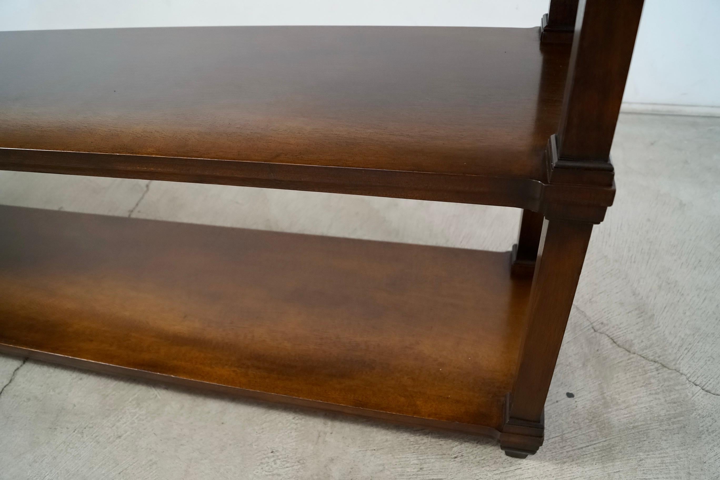 1960's Hollywood Regency Long Walnut Bookshelf / Shelf 12