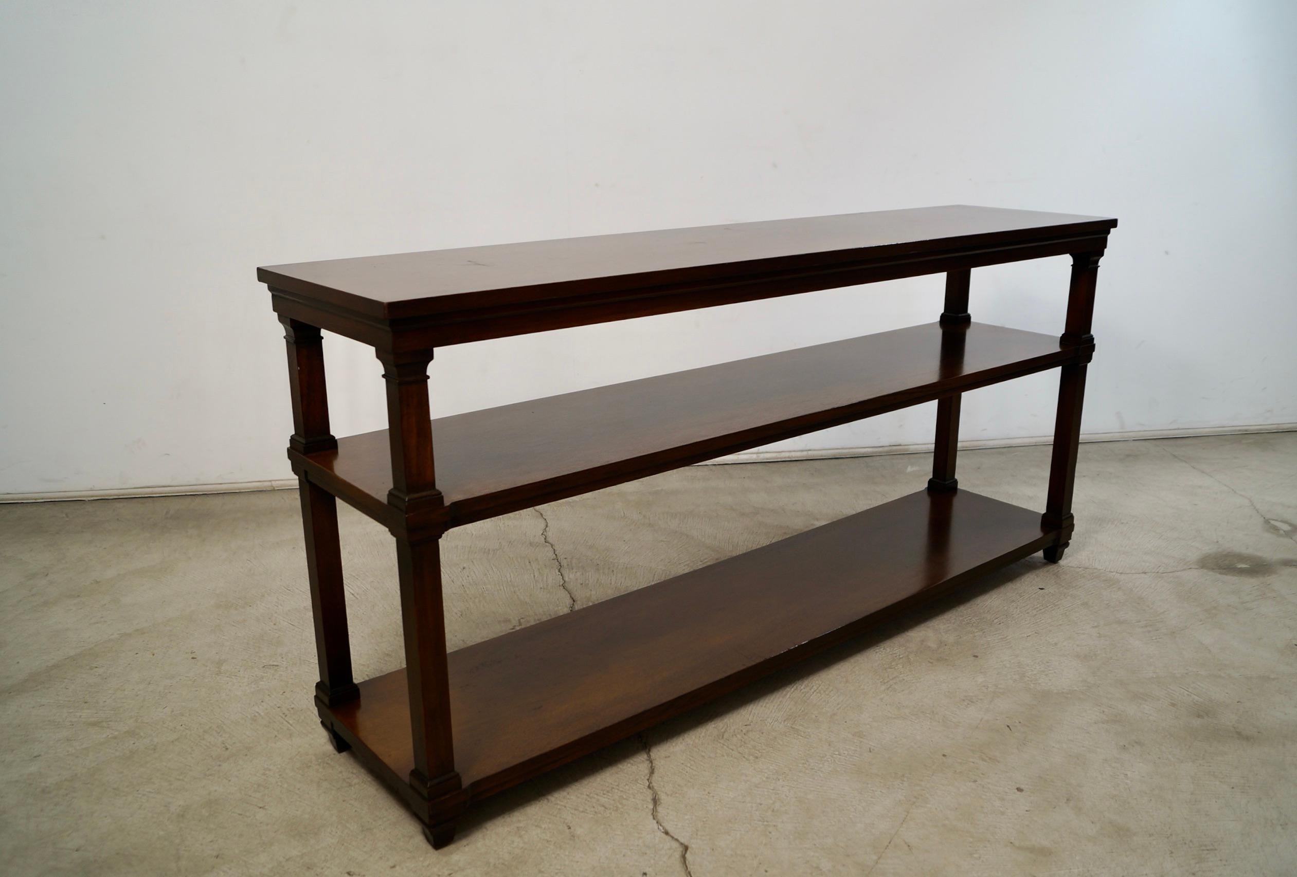 1960's Hollywood Regency Long Walnut Bookshelf / Shelf 2