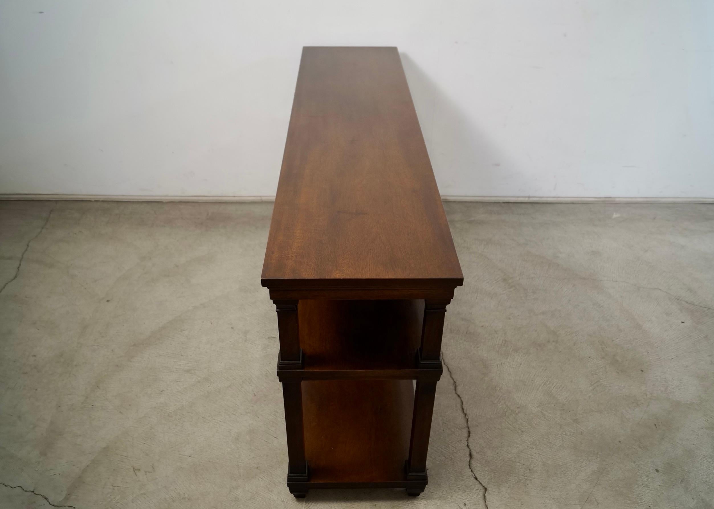 1960's Hollywood Regency Long Walnut Bookshelf / Shelf 3