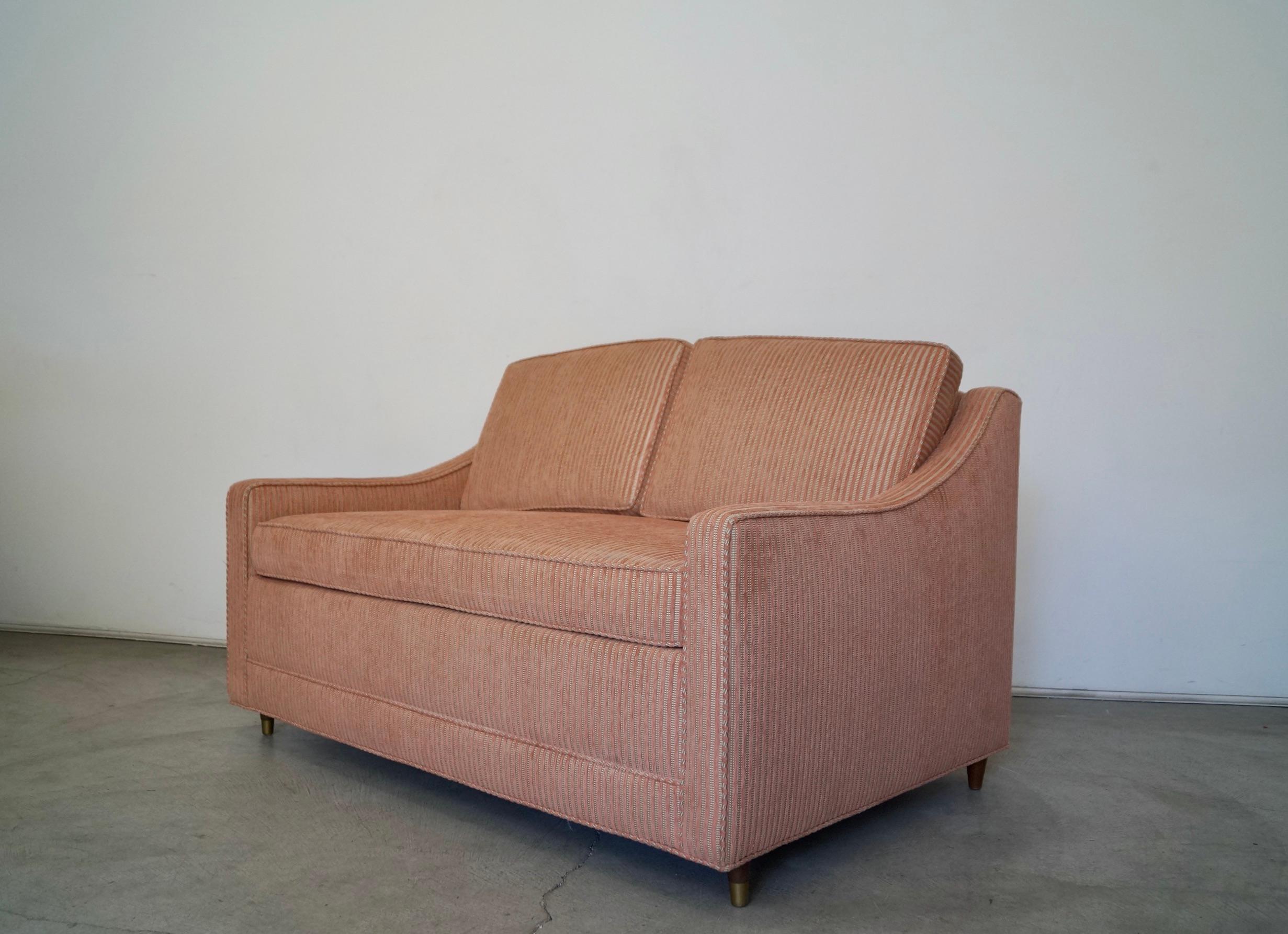 Mid-20th Century 1960s Hollywood Regency Loveseat Sofa Sleeper