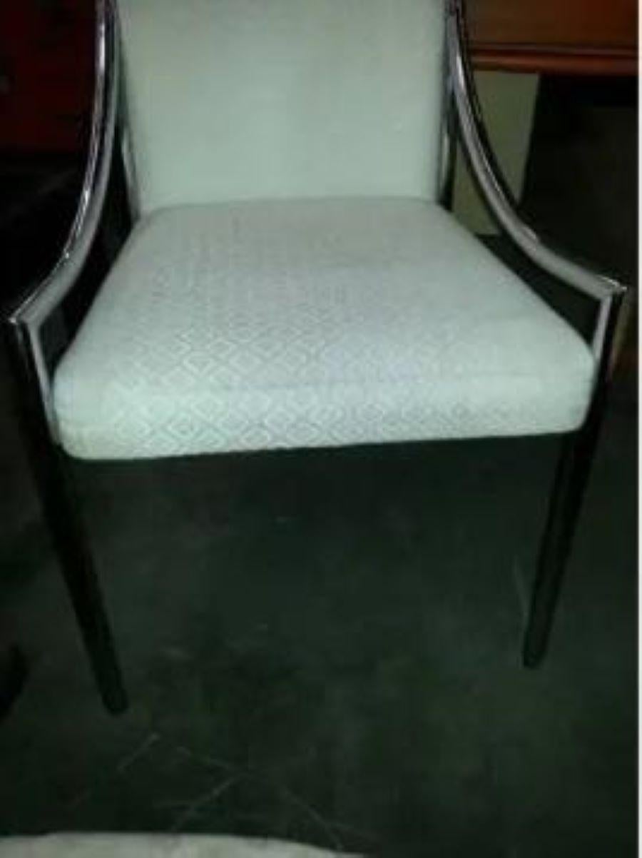 20ième siècle 1960, Hollywood Regency Milo Baughman Chaise à haut dossier chromée et tapissée en vente