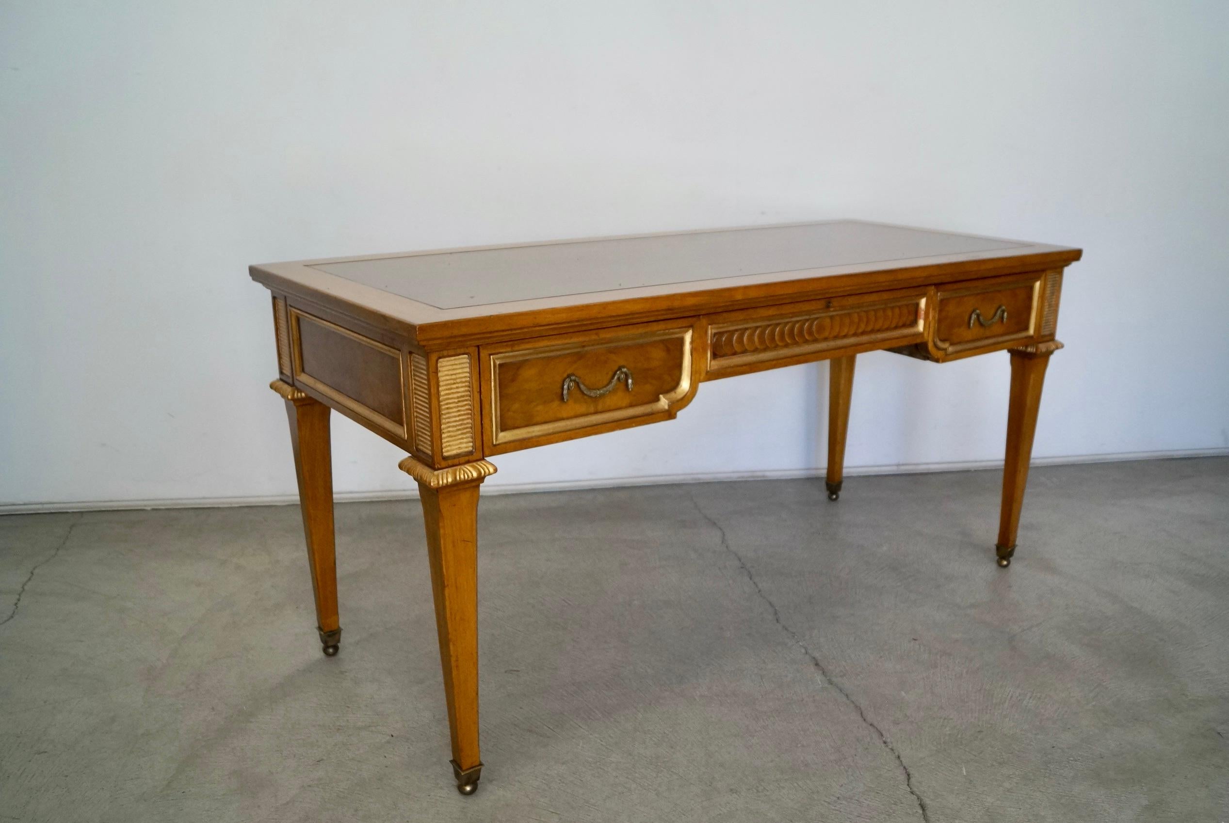 1960s Hollywood Regency Neoclassical Revival Karges Writing Desk In Good Condition For Sale In Burbank, CA