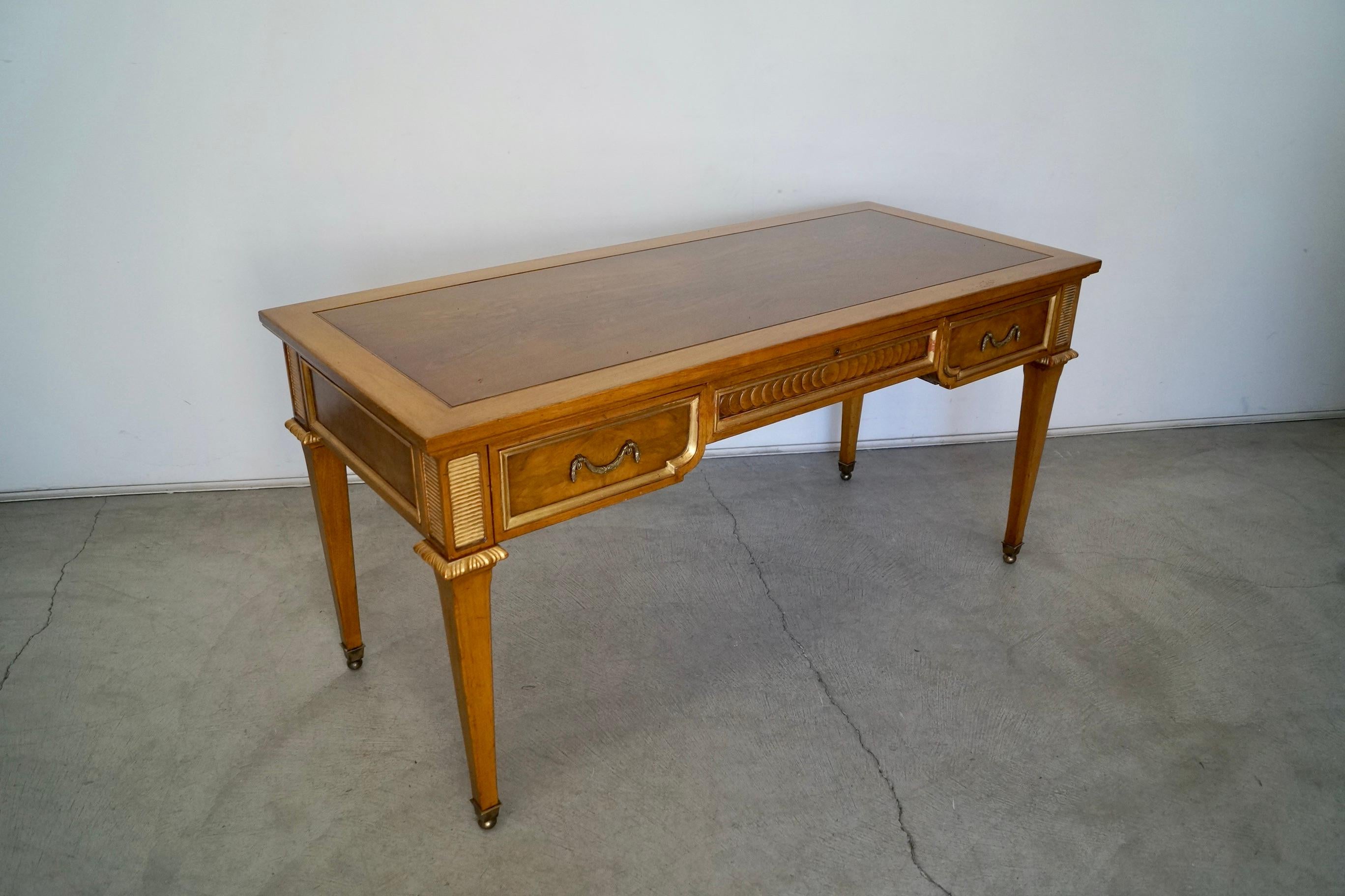 Mid-20th Century 1960s Hollywood Regency Neoclassical Revival Karges Writing Desk For Sale