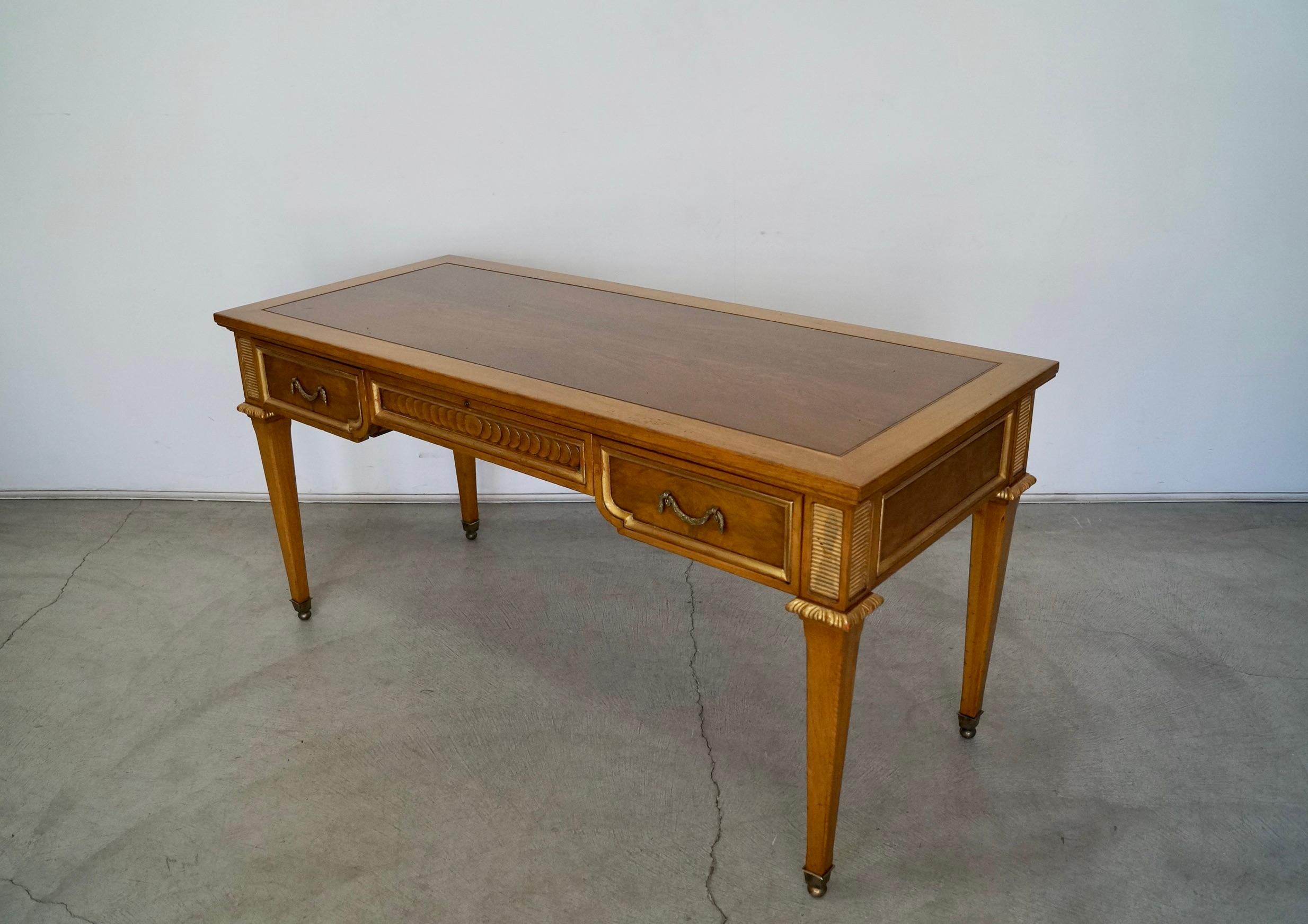 1960s Hollywood Regency Neoclassical Revival Karges Writing Desk For Sale 1