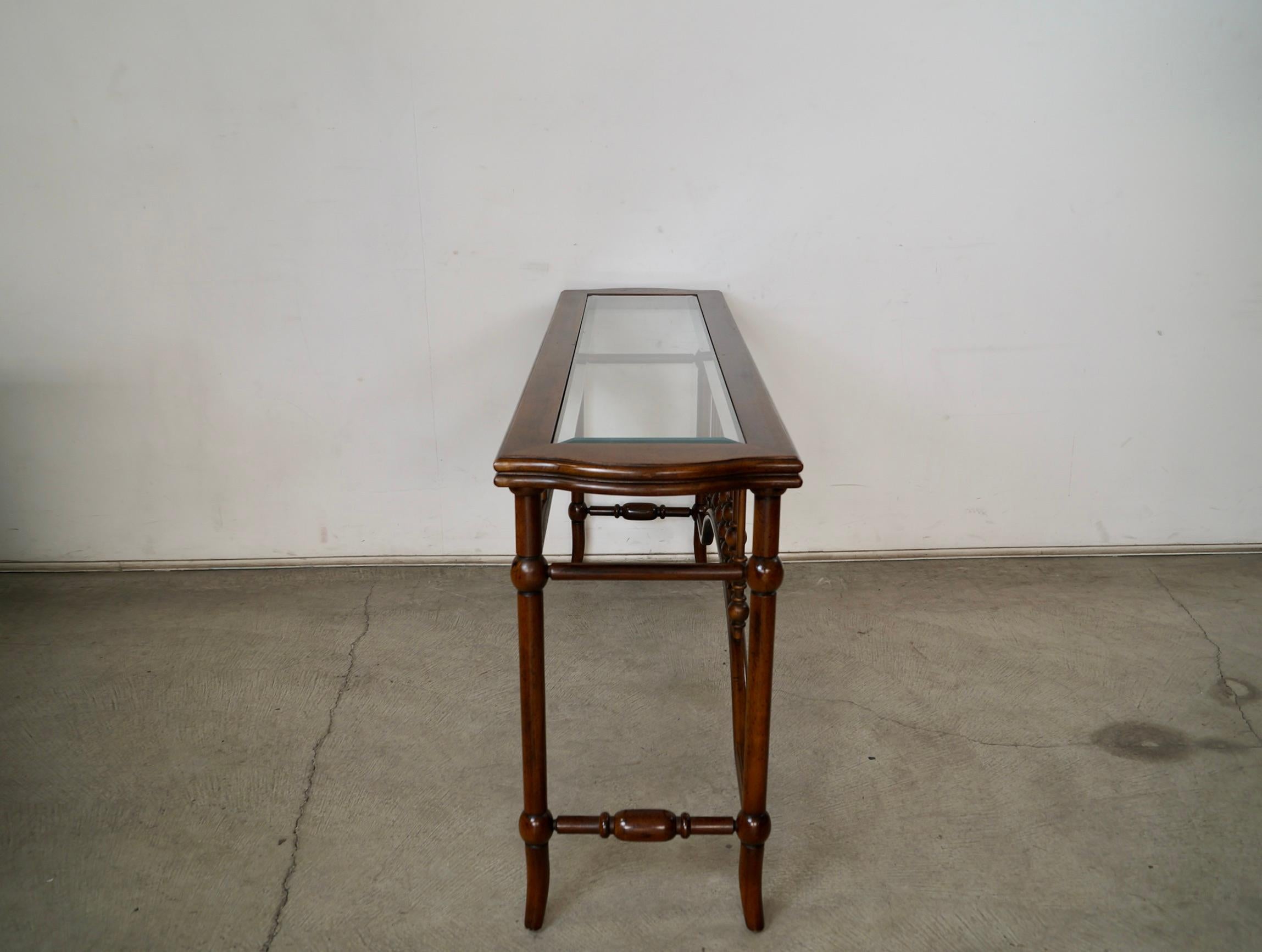 Verre 1960's Hollywood Regency Spanish Entrance Table / Console Table en vente