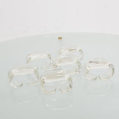 1960s Hollywood Regency Style  Daum France Art Glass Napkin Ring Holders - 6 -