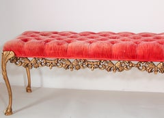 1960s Hollywood Regency Tufted Bench "Sultana"