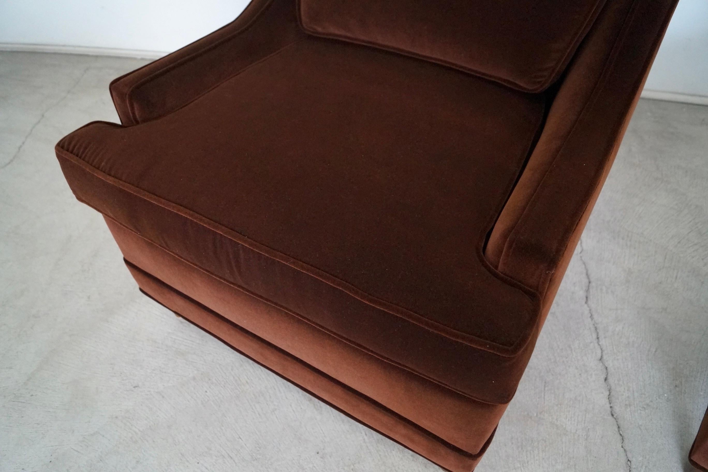 1960s Hollywood Regency Velvet Lounge Chairs, a Pair 11