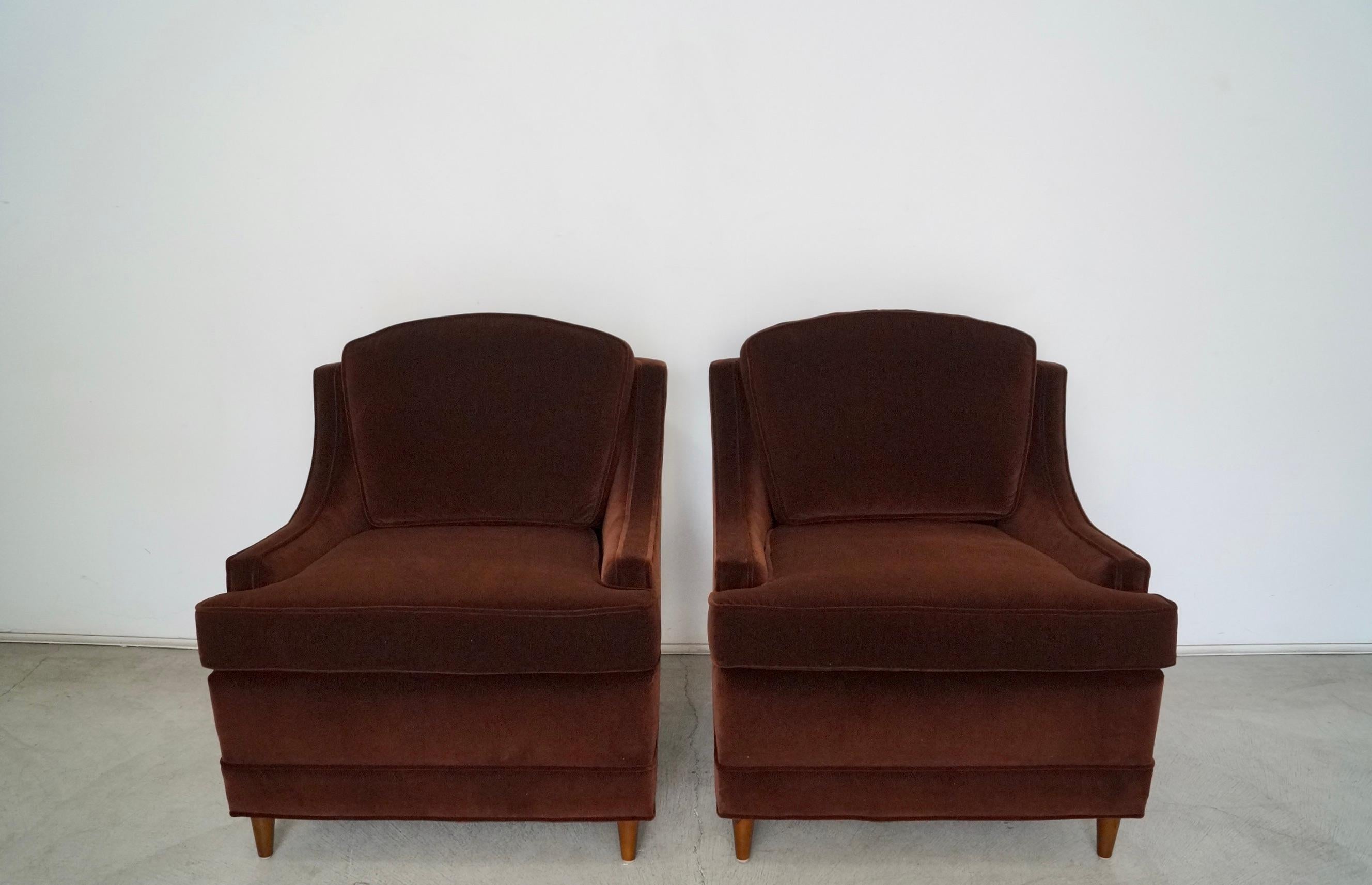 chocolate brown velvet chair