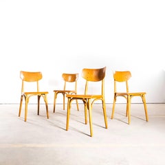 1960's Honey Glossed Shield Back Dining Chairs - Set Of Four