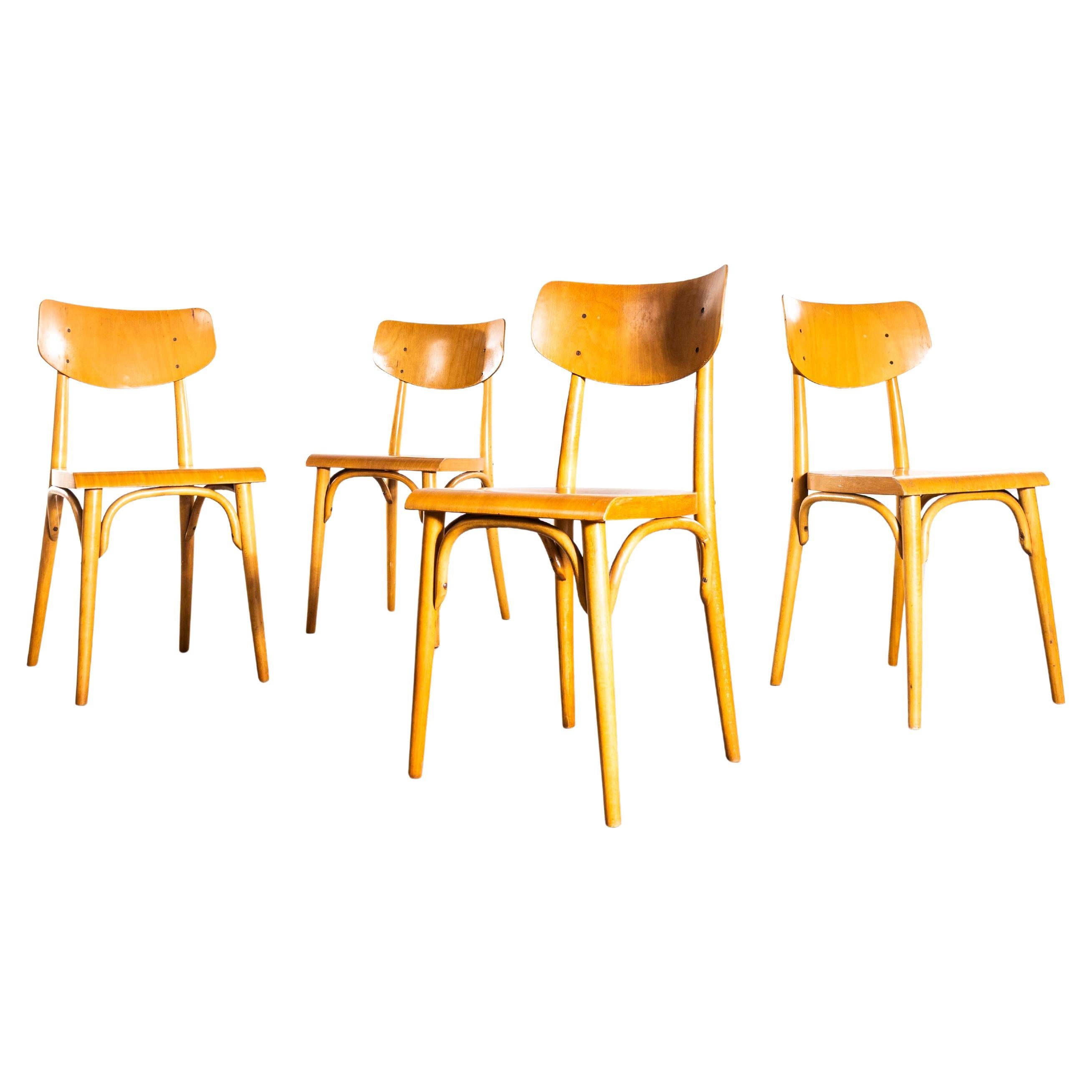 1960
s Honey Glossed Shield Back Dining Chairs - Set Of Four For Sale