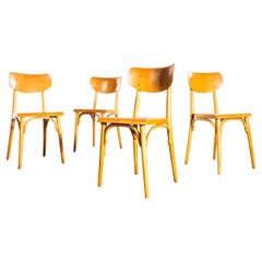 1960's Honey Glossed Shield Back Dining Chairs - Set Of Four