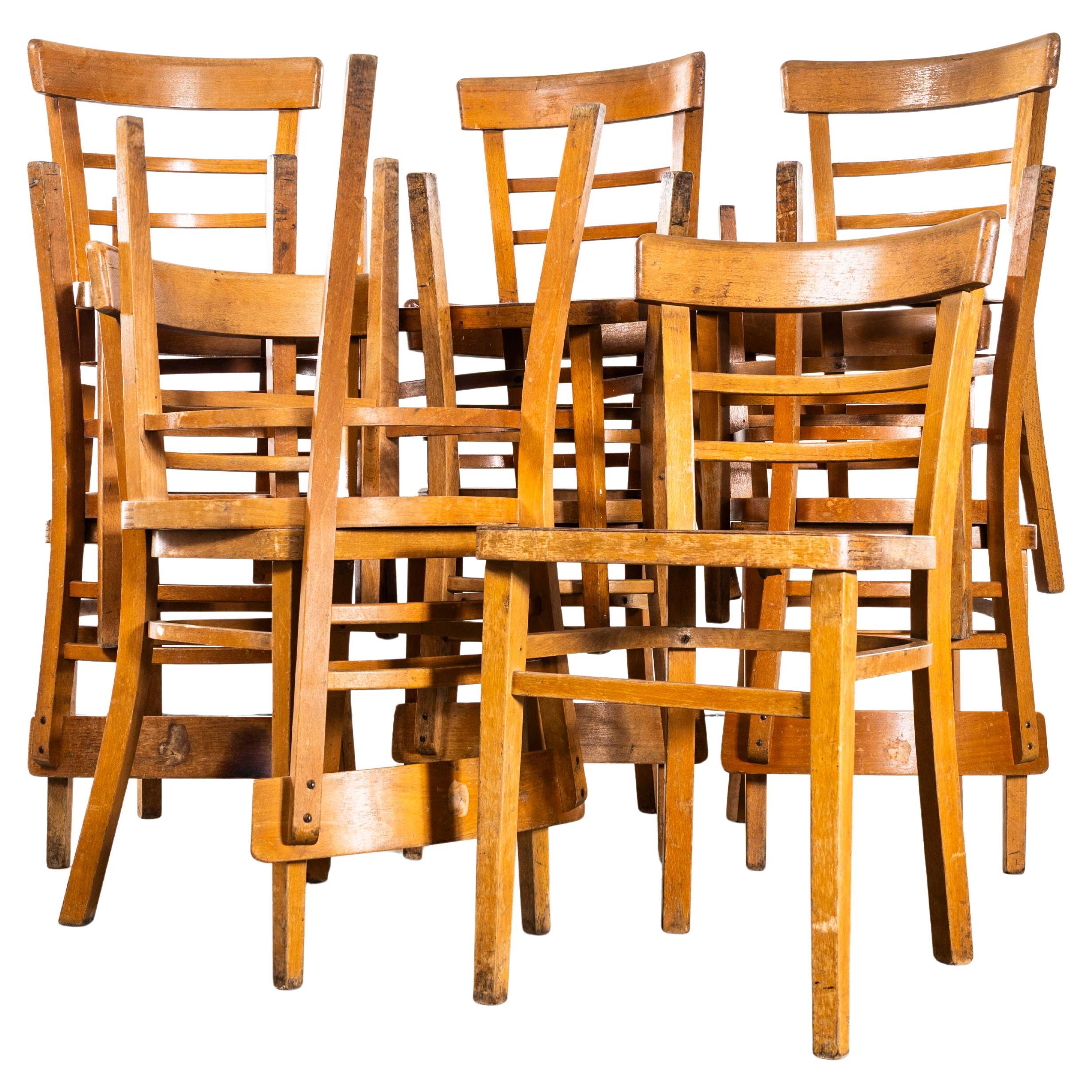 Sedie da pranzo a due gradini con schienale a scala del 1960 Honey