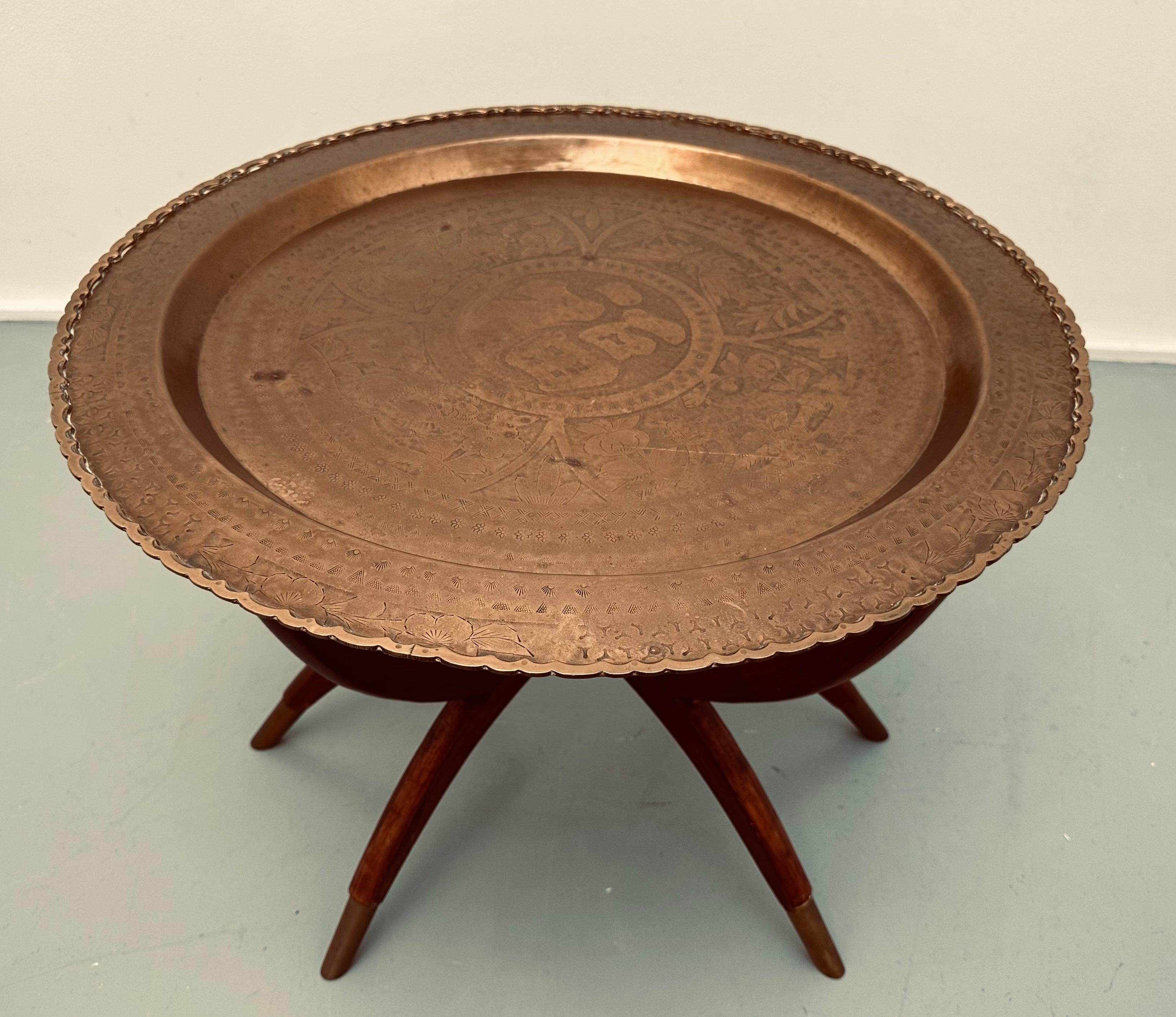 round brass tray coffee table