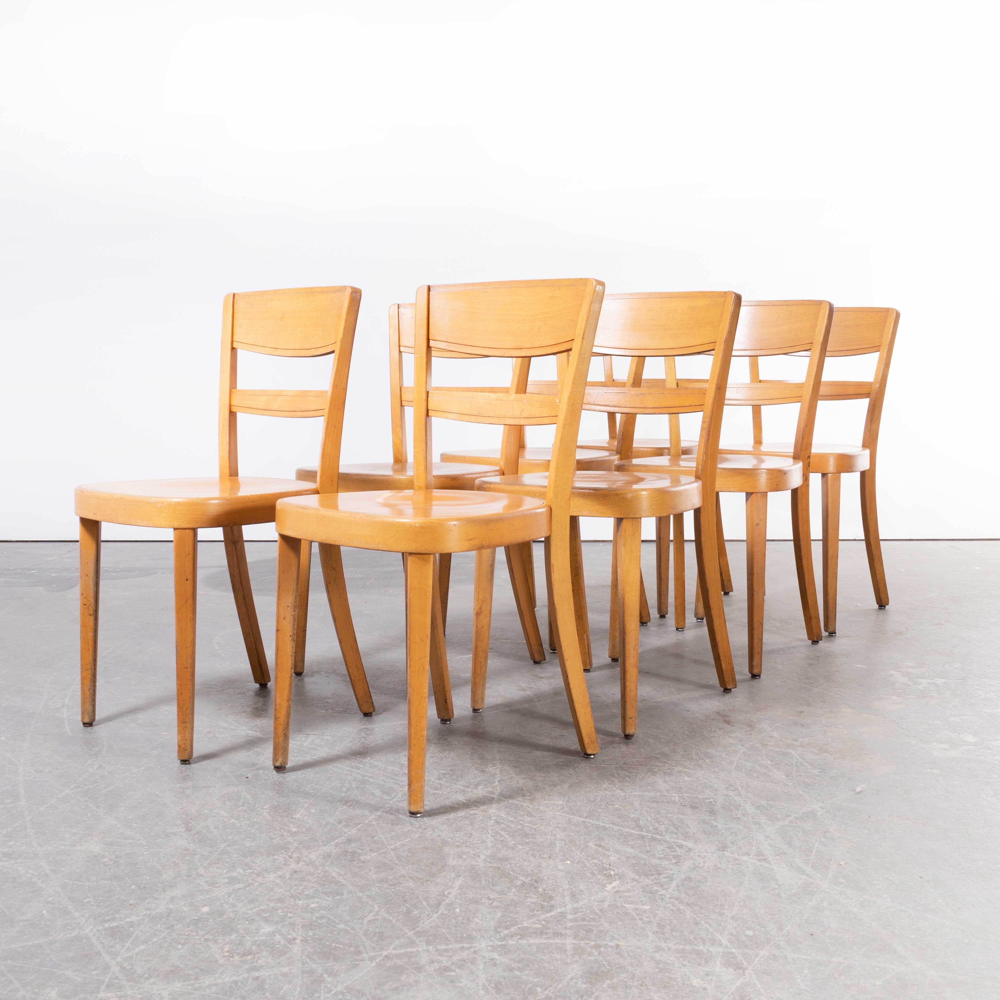 Swiss 1960's Horgen Glarus Beech Ladder Back Dining Chairs - Set Of Eight For Sale
