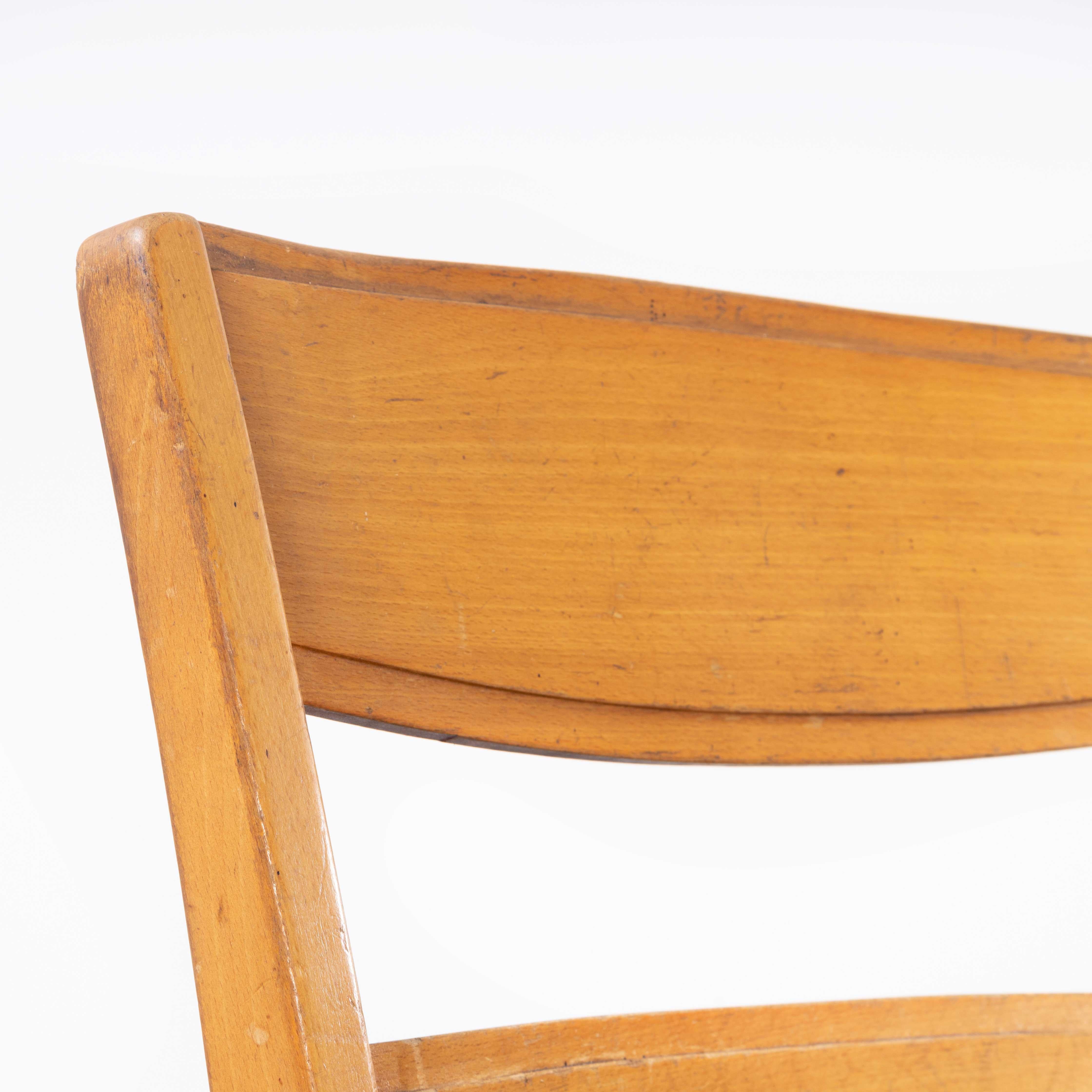 Suisse Chaises de salle à manger en hêtre à dossier échelonné Horgen-Glarus des années 1960, ensemble de six chaises en vente