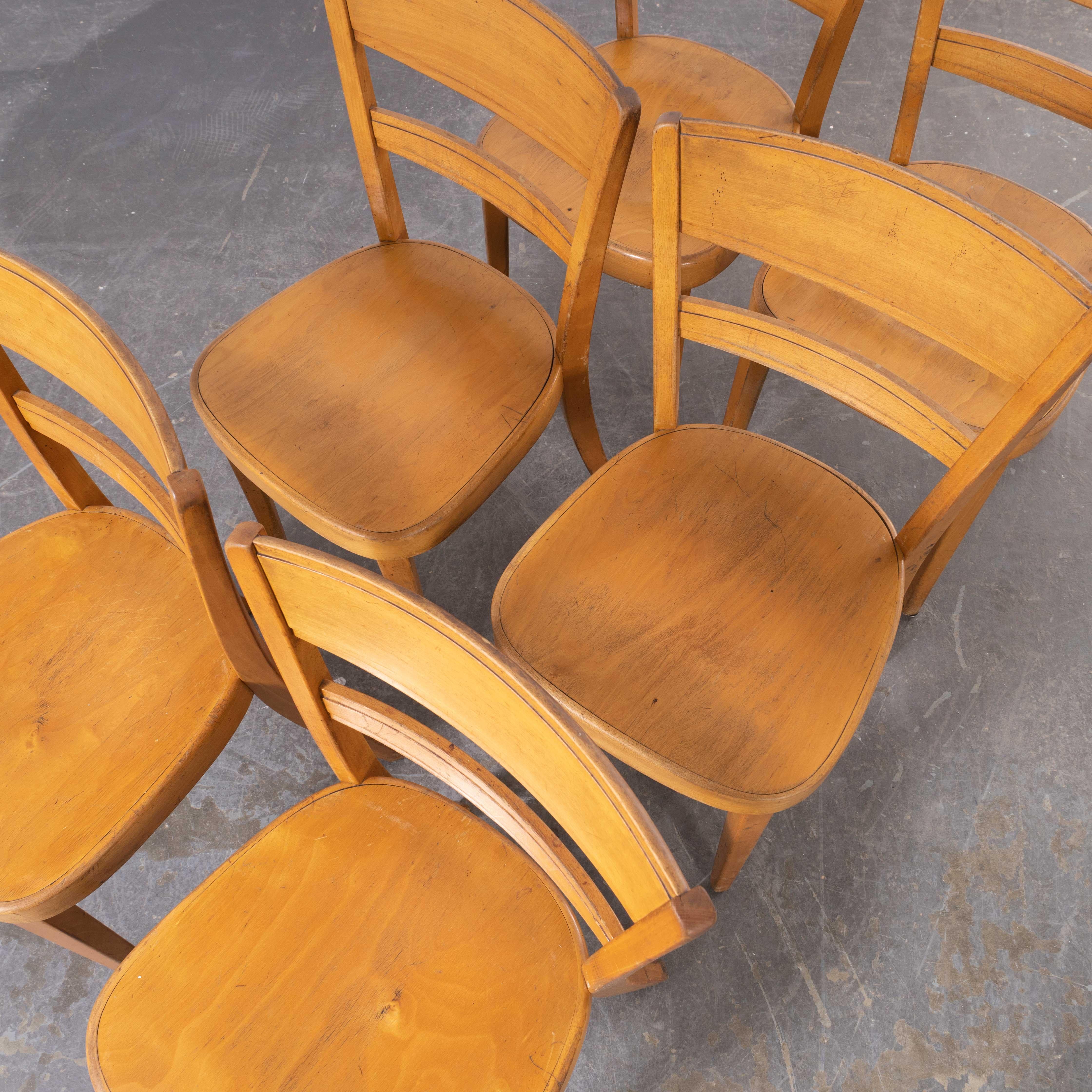 Mid-20th Century 1960's Horgen Glarus Beech Ladder Back Dining Chairs, Set of Six For Sale
