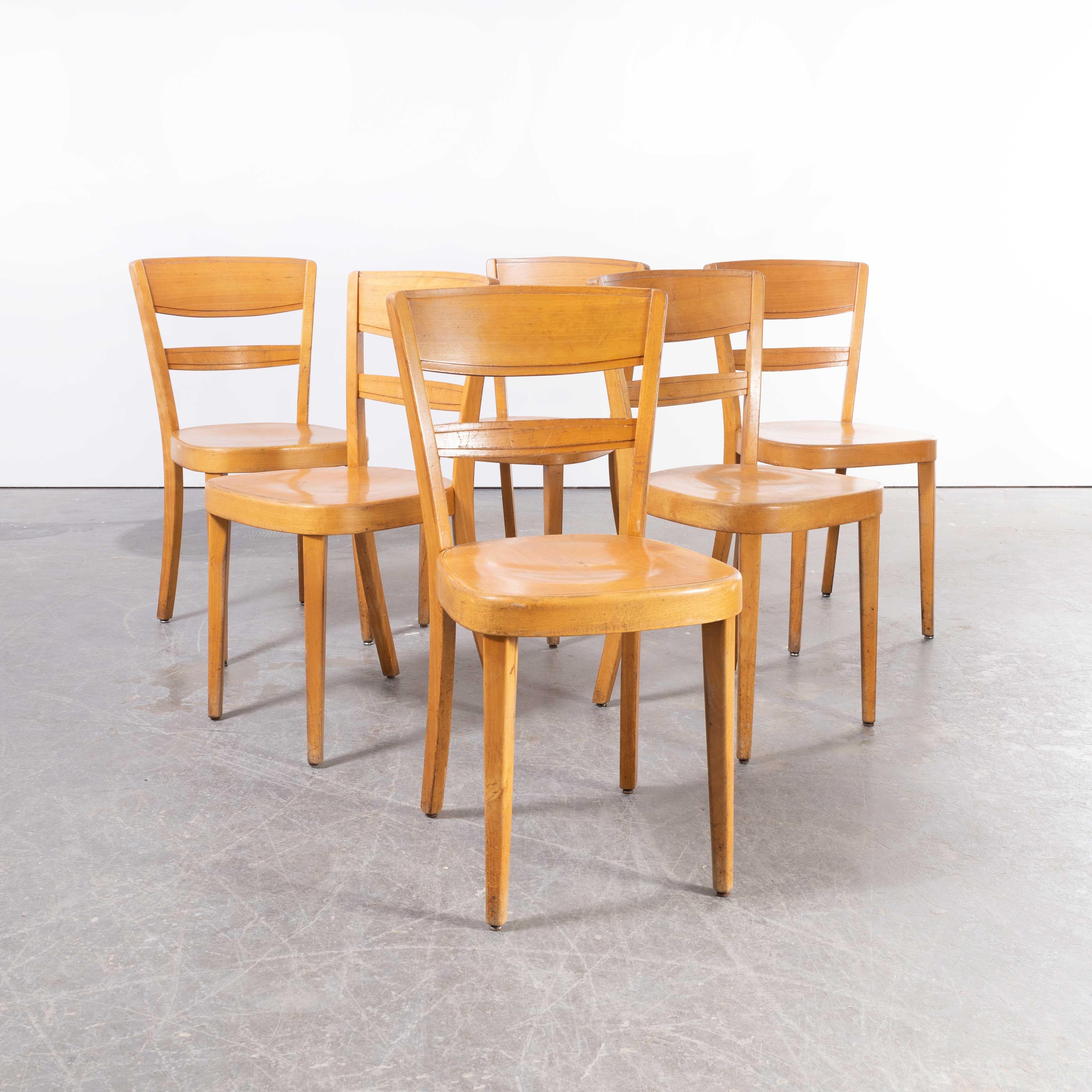 1960's Horgen Glarus Beech Ladder Back Dining Chairs, Set of Six For Sale 1