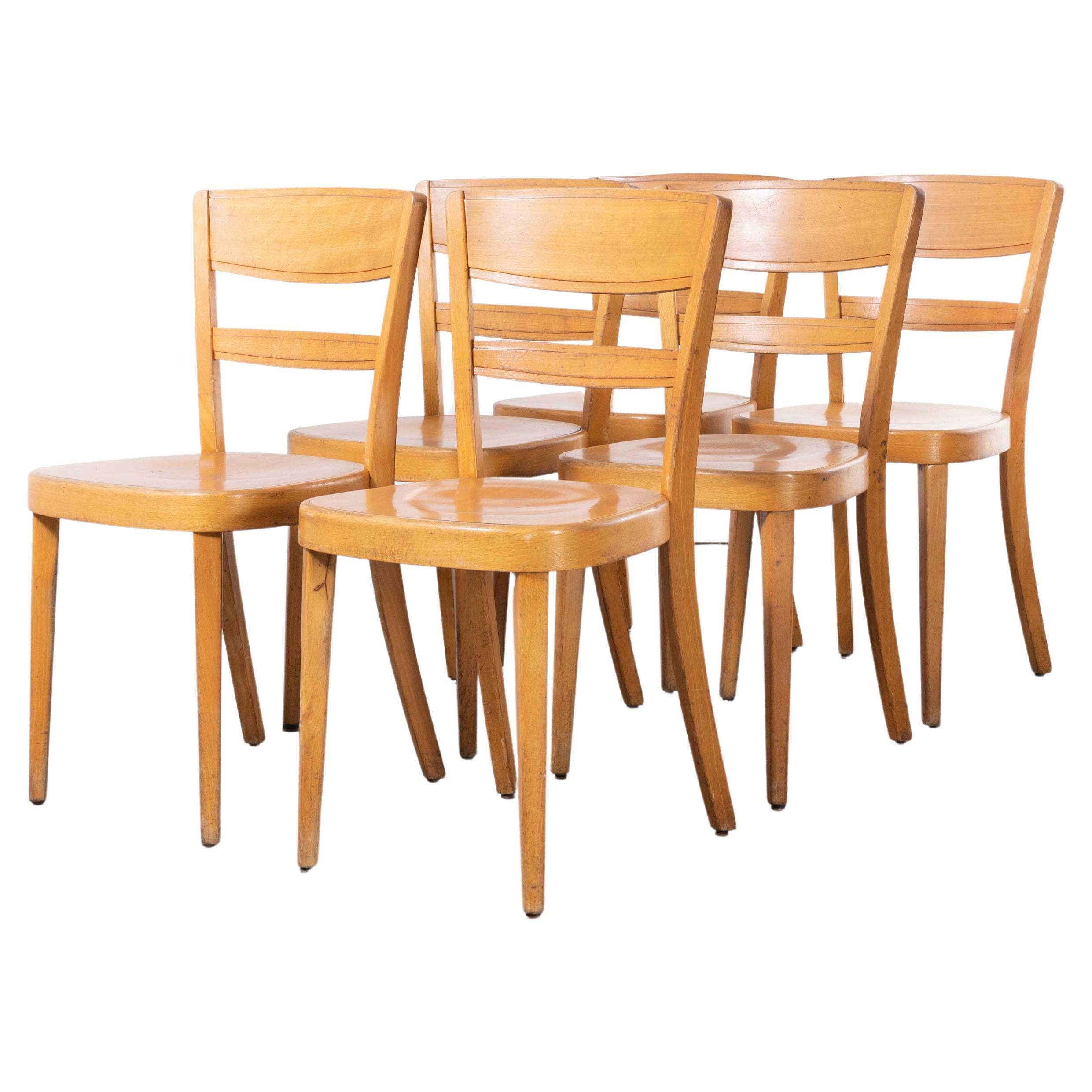 1960's Horgen Glarus Beech Ladder Back Dining Chairs, Set of Six For Sale