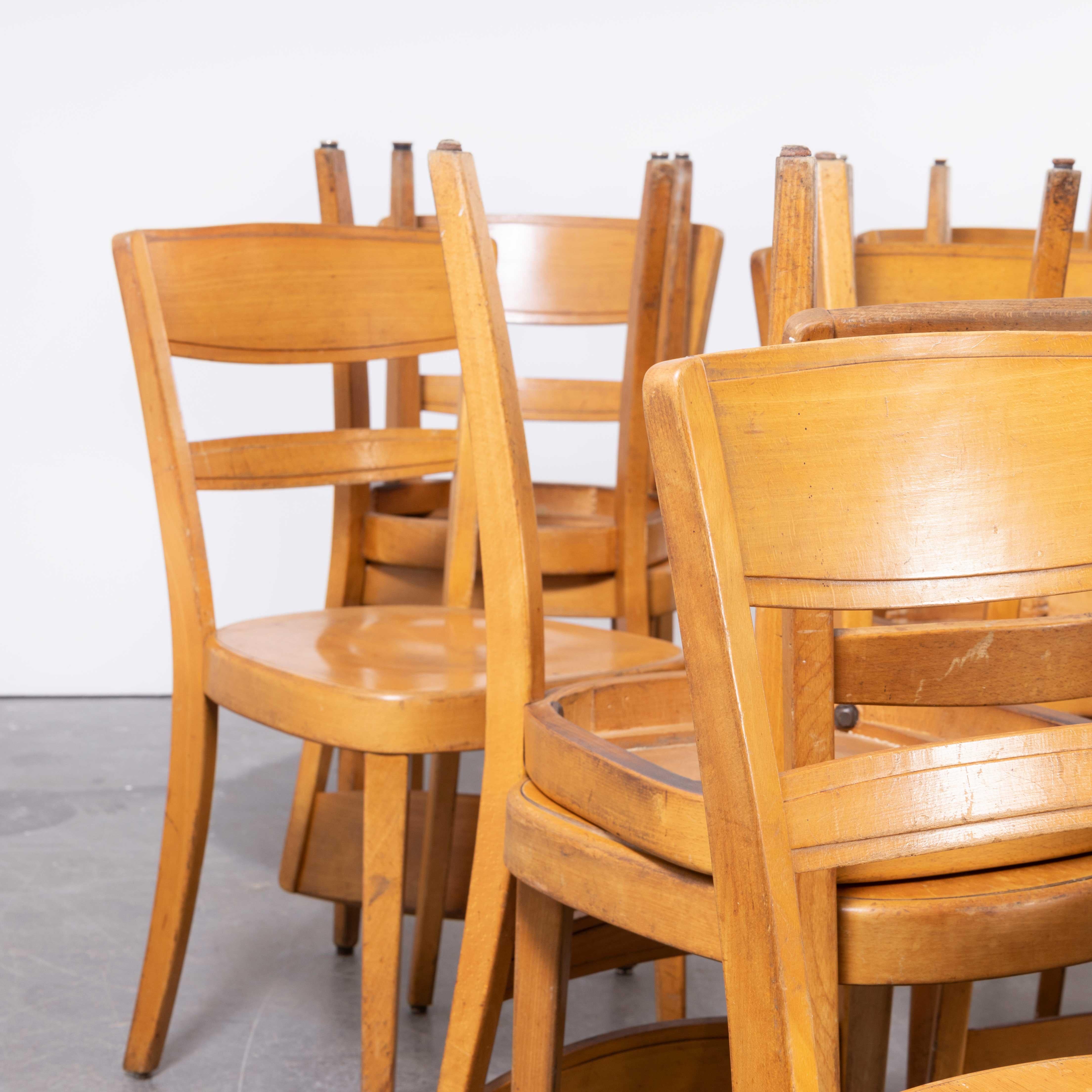 1960's Horgen Glarus Beech Ladder Back Dining Chairs - Various Quantities Availa For Sale 1
