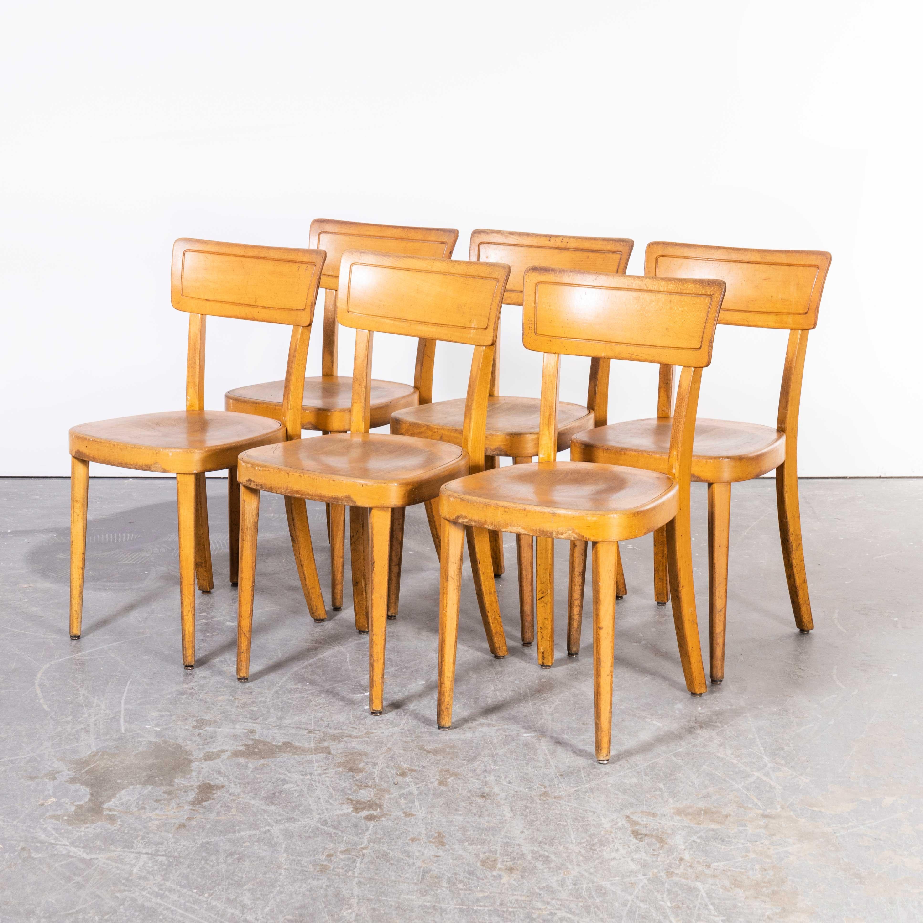 Hêtre Chaises de salle à manger Horgen Glarus en hêtre à dos de selle des années 1960 - Lot de six en vente