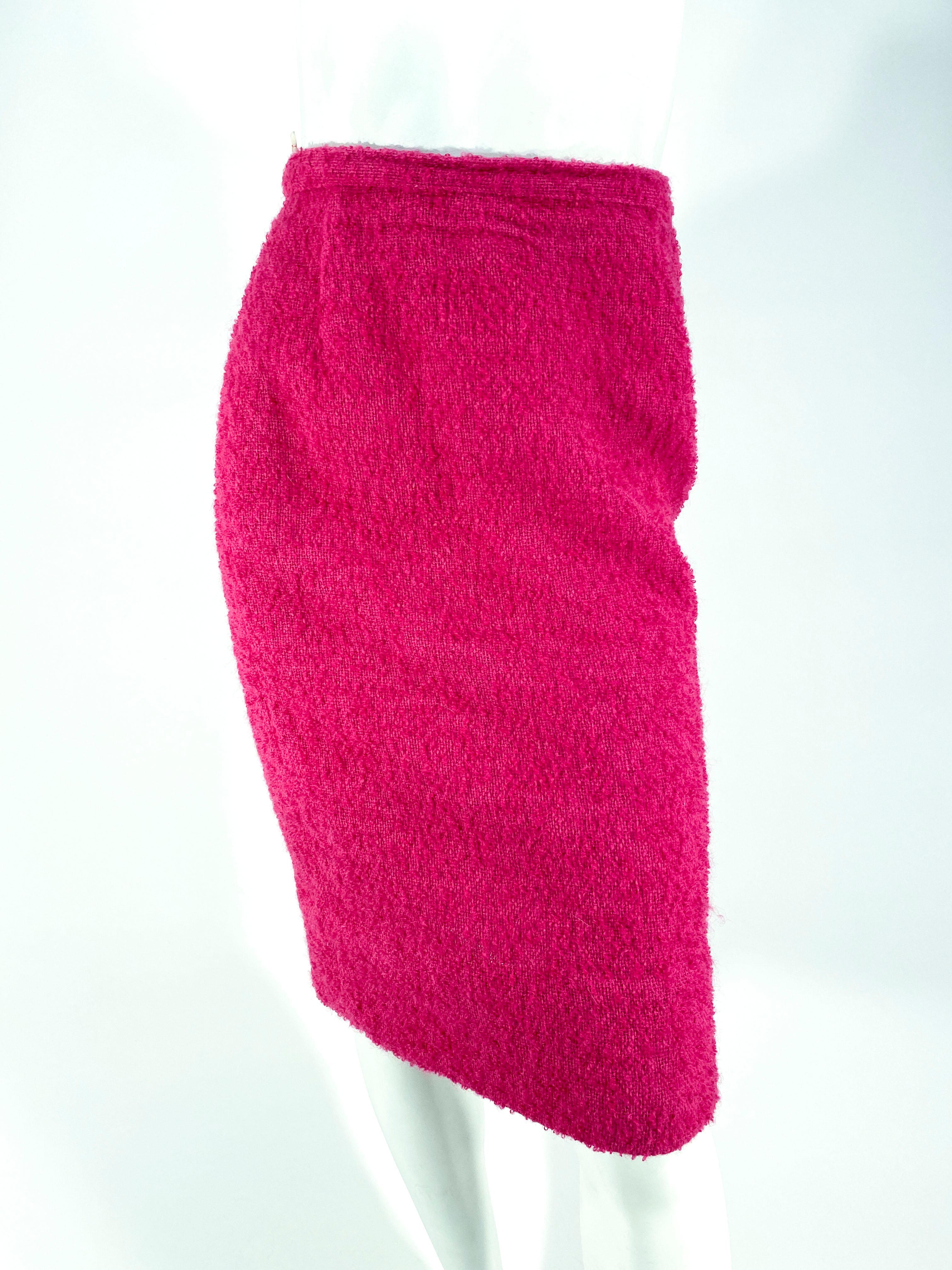 1960s Hot Pink Mohair and Fox Suit 3