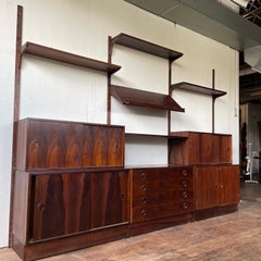 1960s Hundevad Rosewood Danish Modern Modular Wall Unit