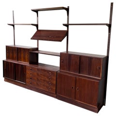 1960s Hundevad Rosewood Danish Modern Modular Wall Unit