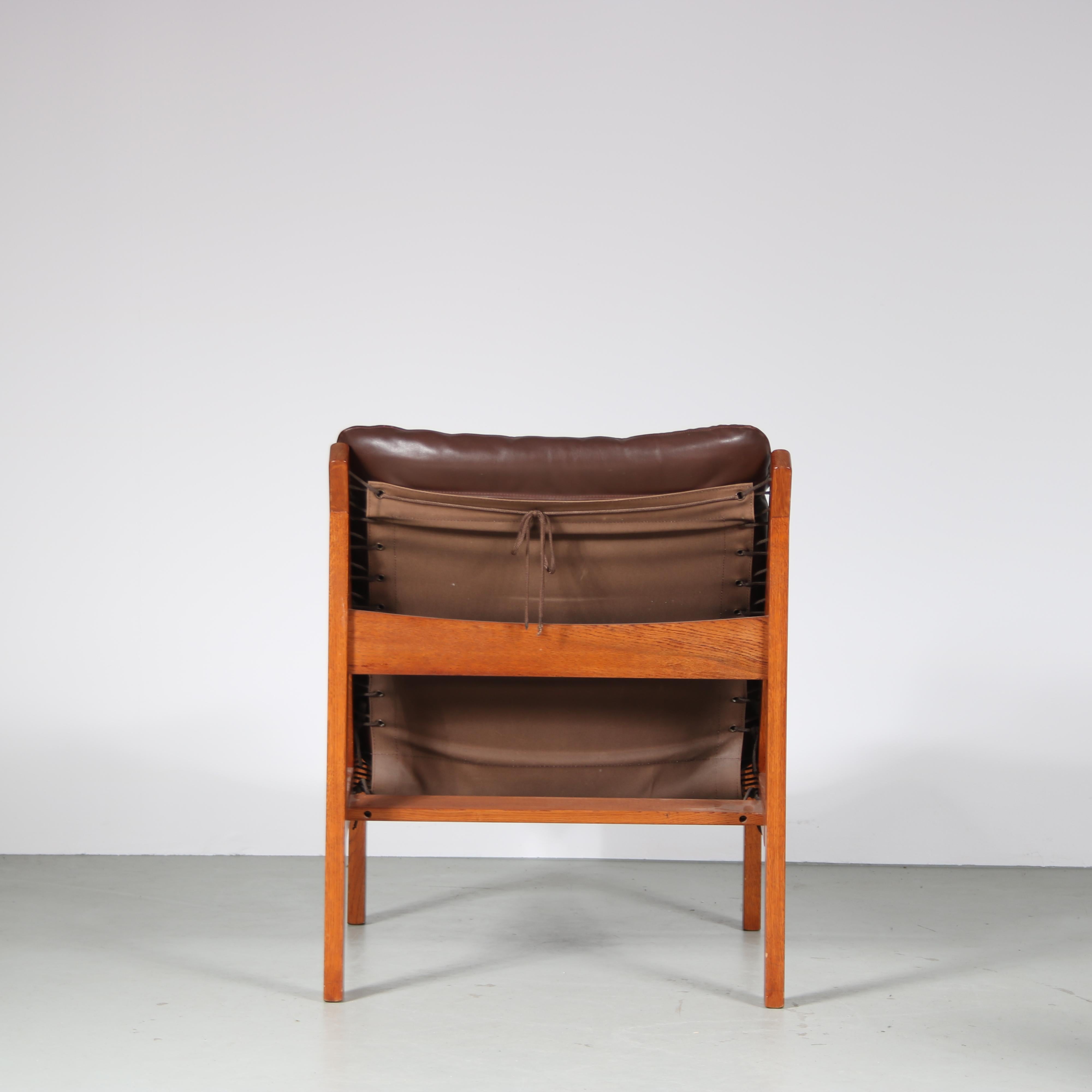 1960s “Hunting chair” + ottoman by Torbjorn Afdal for Bruksbo, Norway For Sale 3