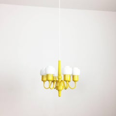1960s Hurricane Yellow Hanging Light by Hans-Agne Jakobsson, Markaryd, Sweden