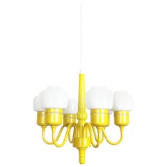 1960s Hurricane Yellow Hanging Light by Hans-Agne Jakobsson, Markaryd, Sweden