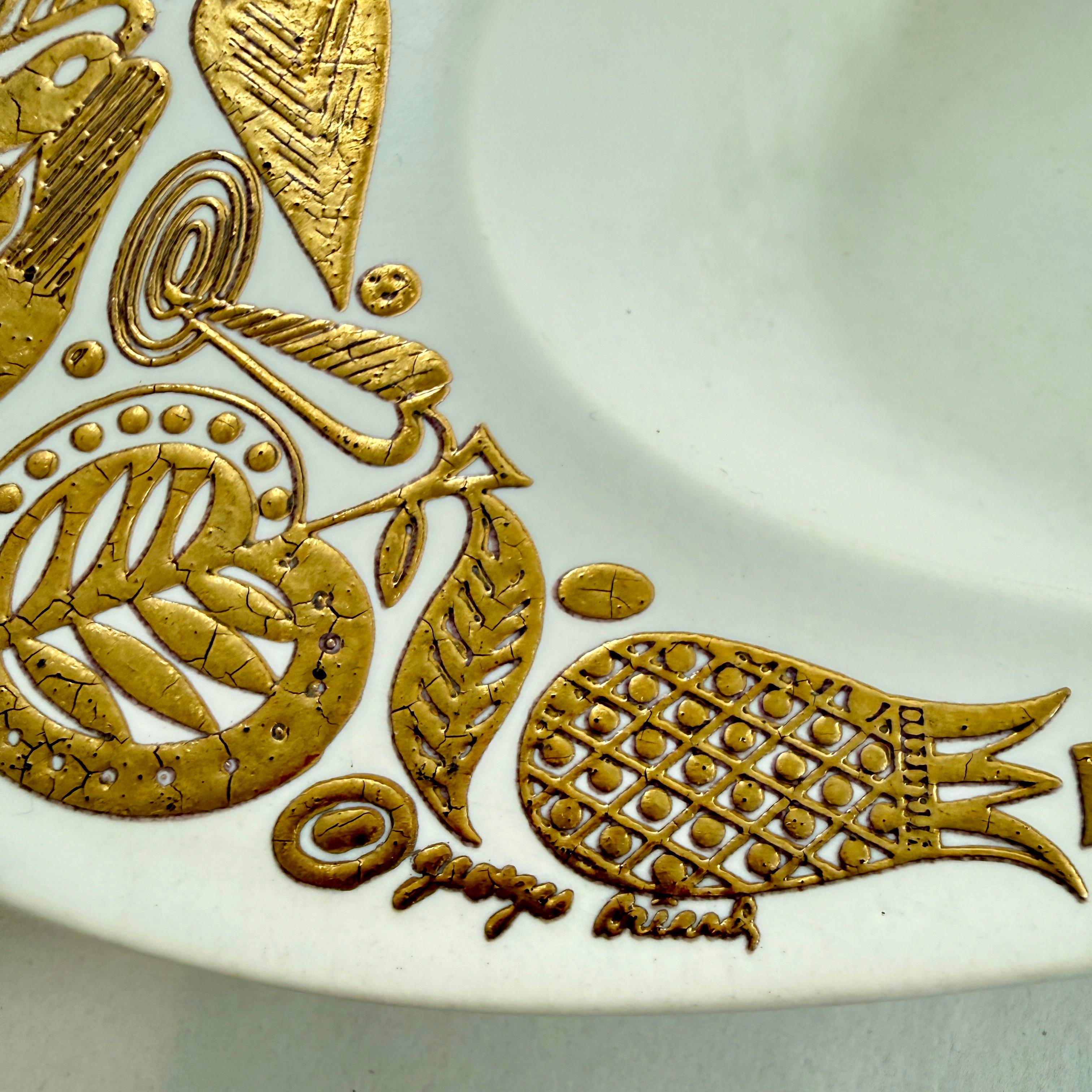 1960 Hyalyn Porcelain Briard Bisque Nesting Cornucopia Servers, set/3 en vente 4