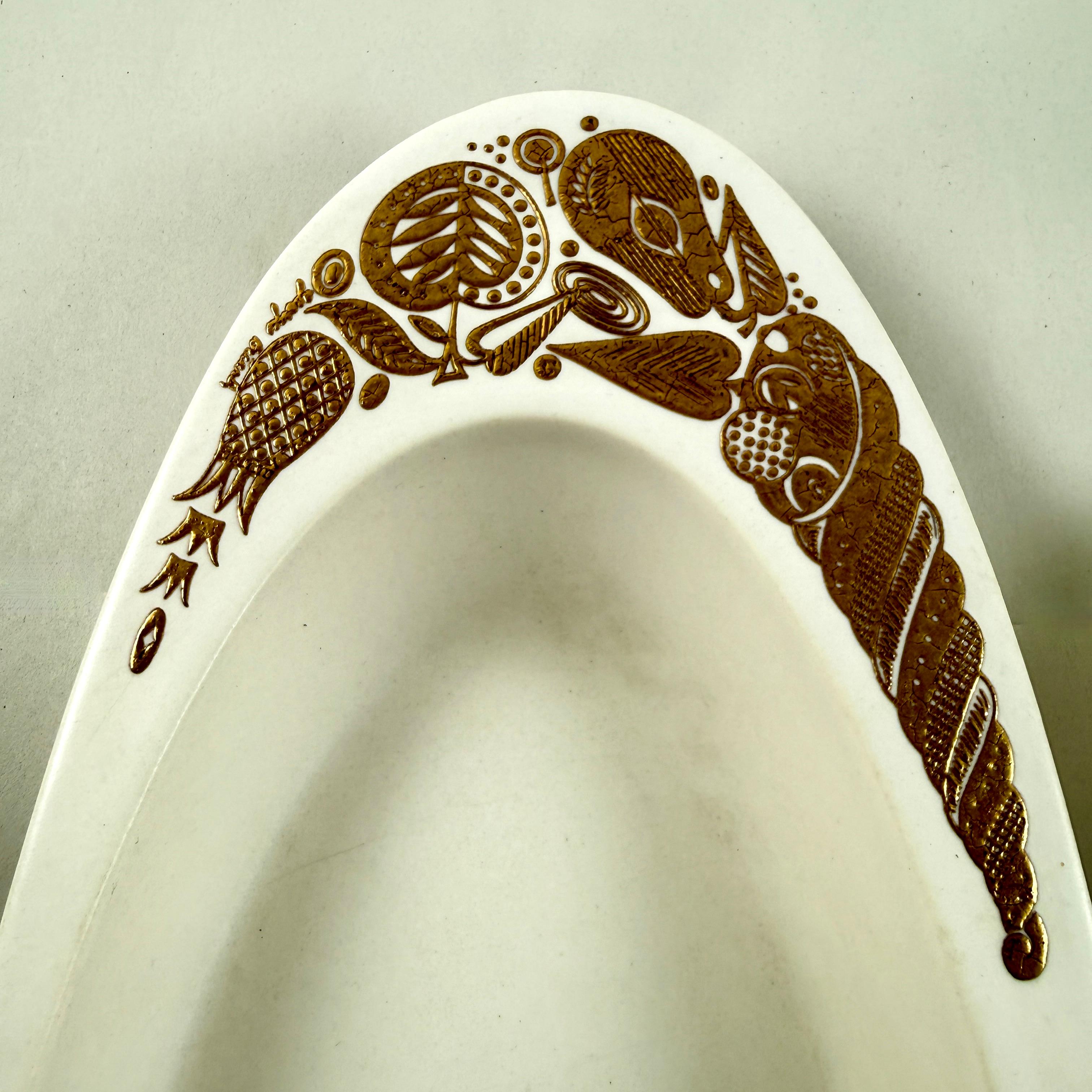 1960 Hyalyn Porcelain Briard Bisque Nesting Cornucopia Servers, set/3 Bon état - En vente à Philadelphia, PA