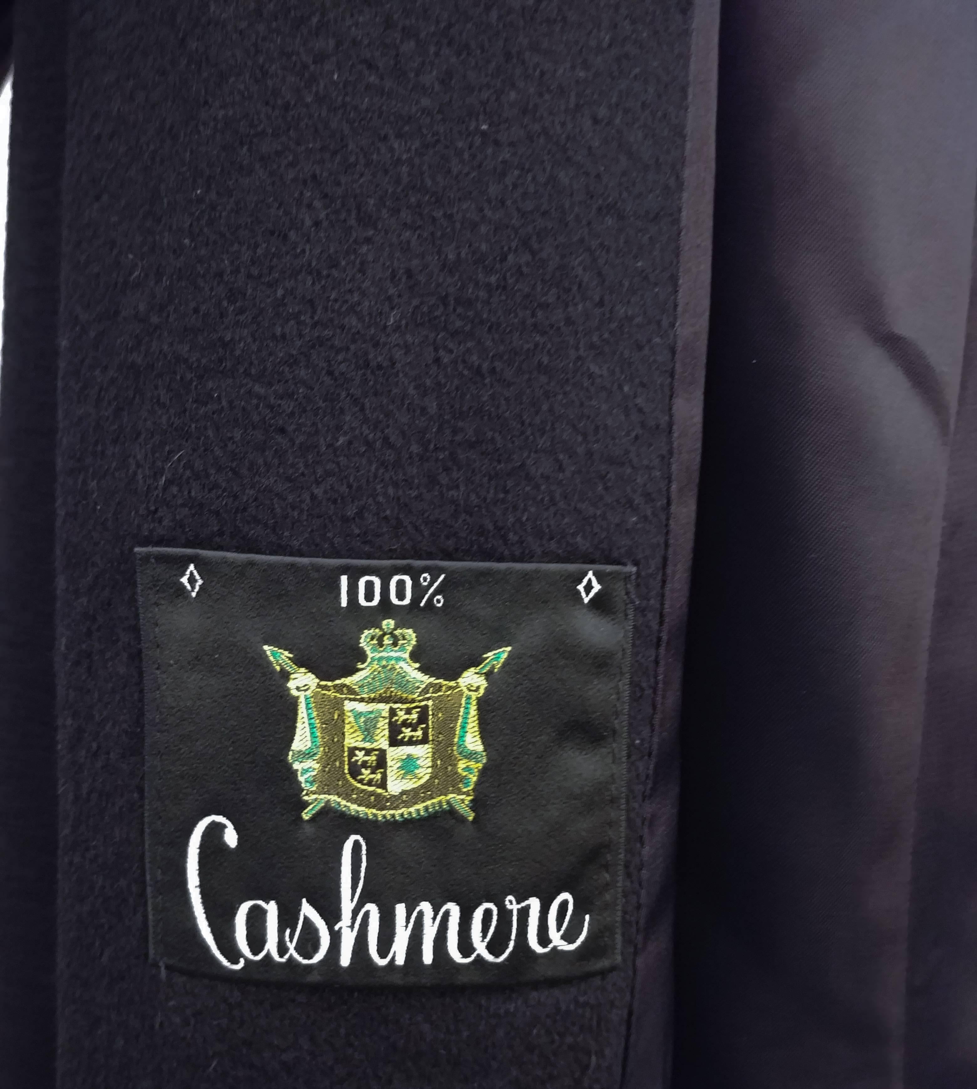 I. Magnin Black Cashmere Wool Coat, 1960s  1