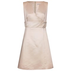 1960s I. Magnin Cream Silk Occasion Dress With Diamante Detail