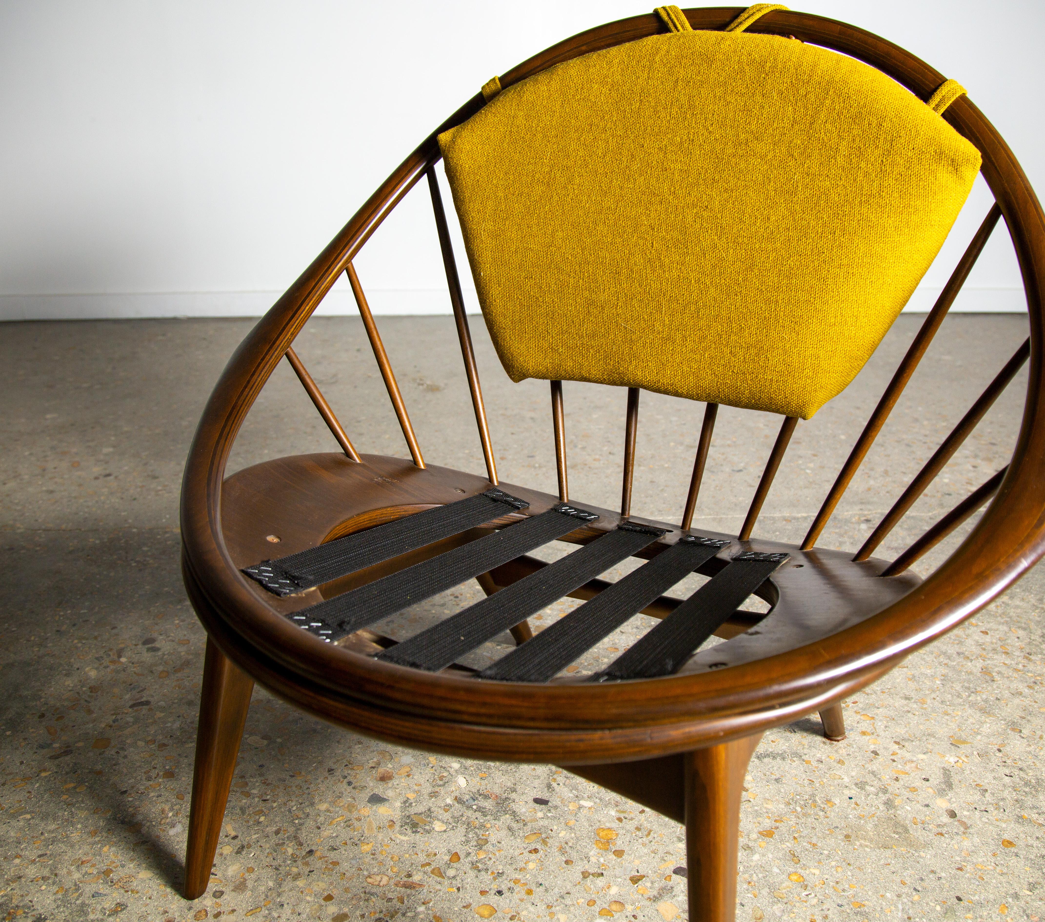1960s Ib Kofod Larsen Hoop Chair for Selig in Birch and Danish Wool 4
