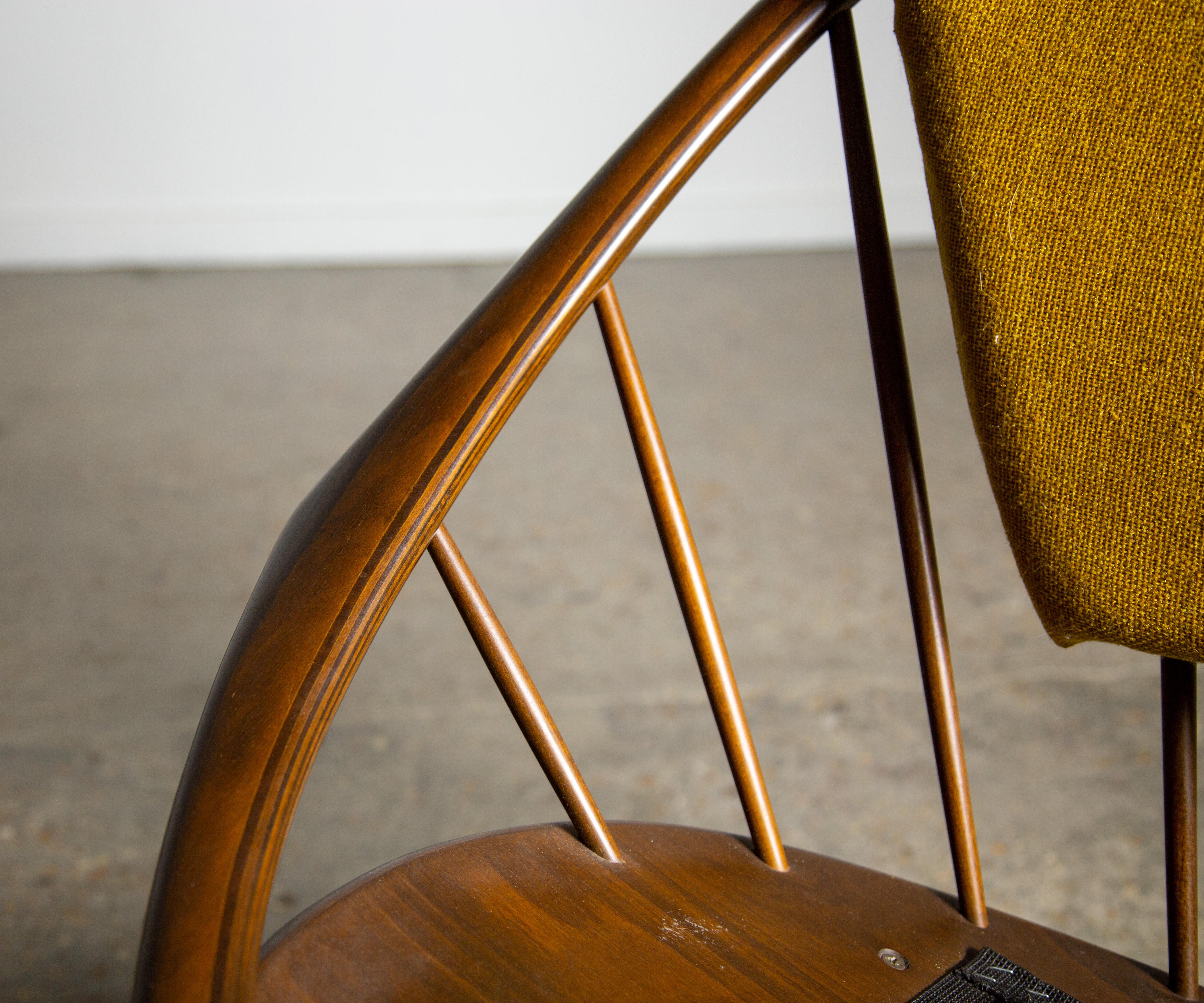 1960s Ib Kofod Larsen Hoop Chair for Selig in Birch and Danish Wool 5