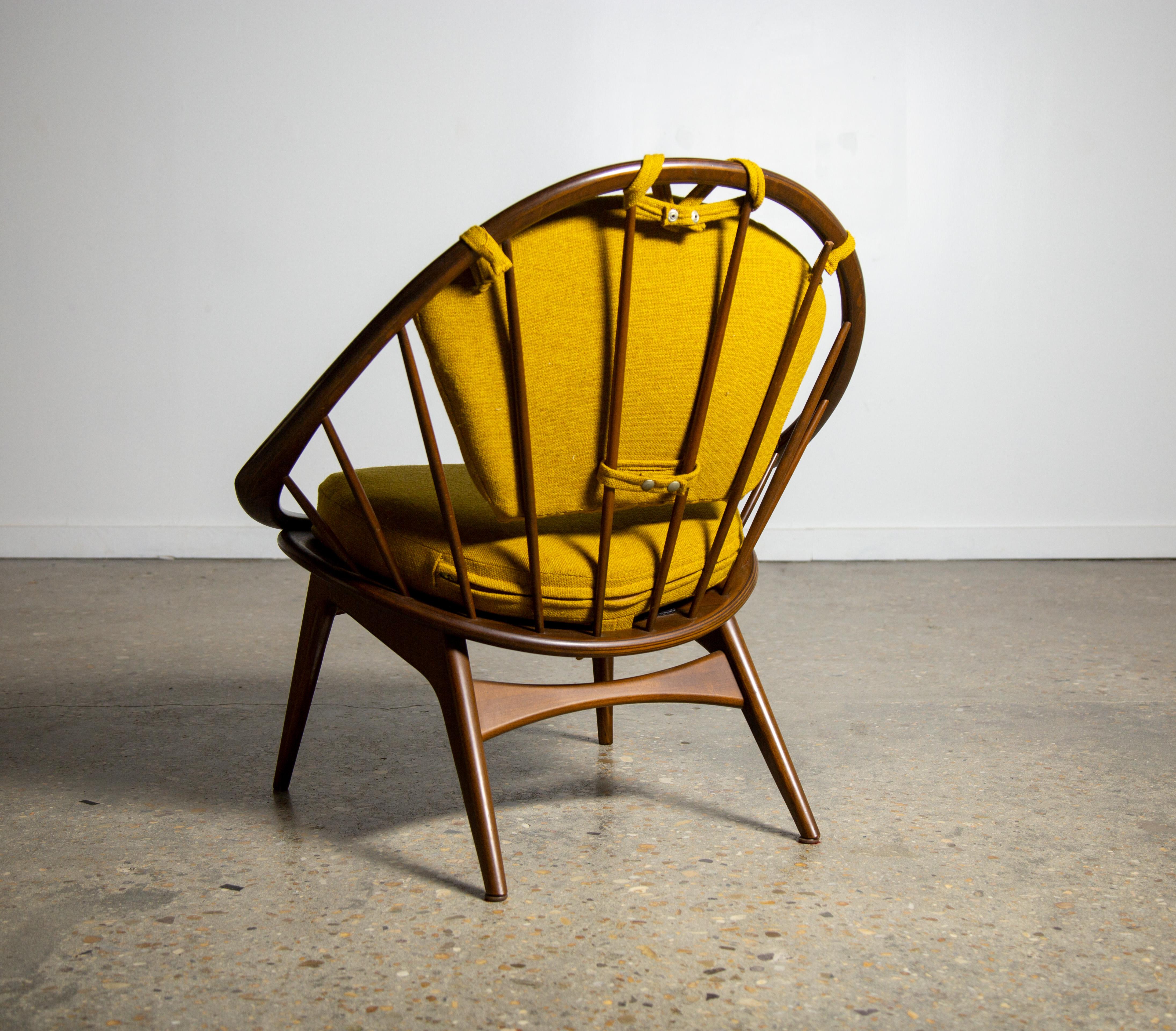 Scandinavian Modern 1960s Ib Kofod Larsen Hoop Chair for Selig in Birch and Danish Wool