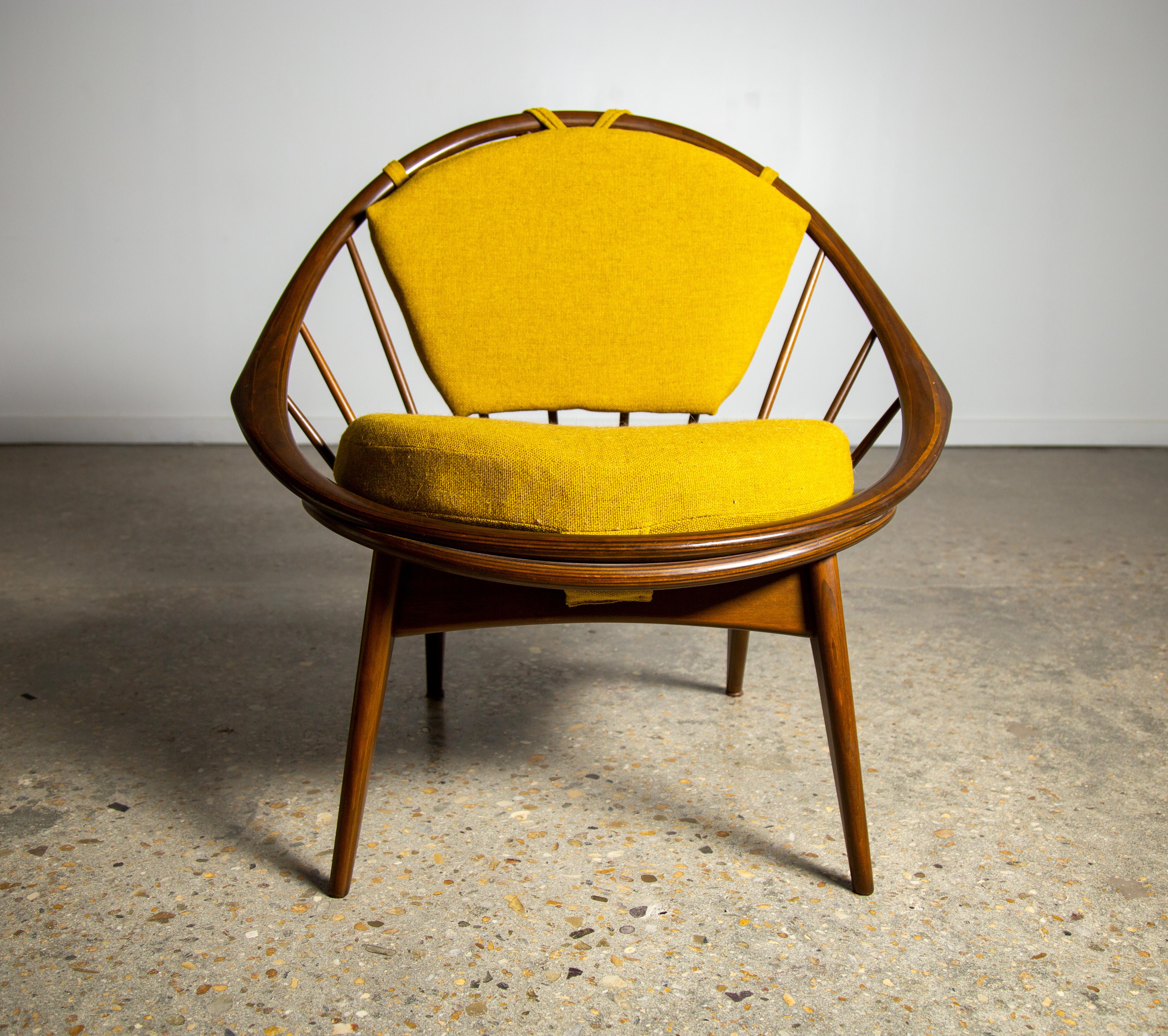 Mid-20th Century 1960s Ib Kofod Larsen Hoop Chair for Selig in Birch and Danish Wool