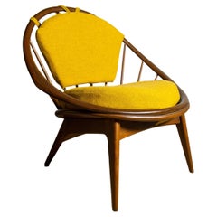 1960s Ib Kofod Larsen Hoop Chair for Selig in Birch and Danish Wool